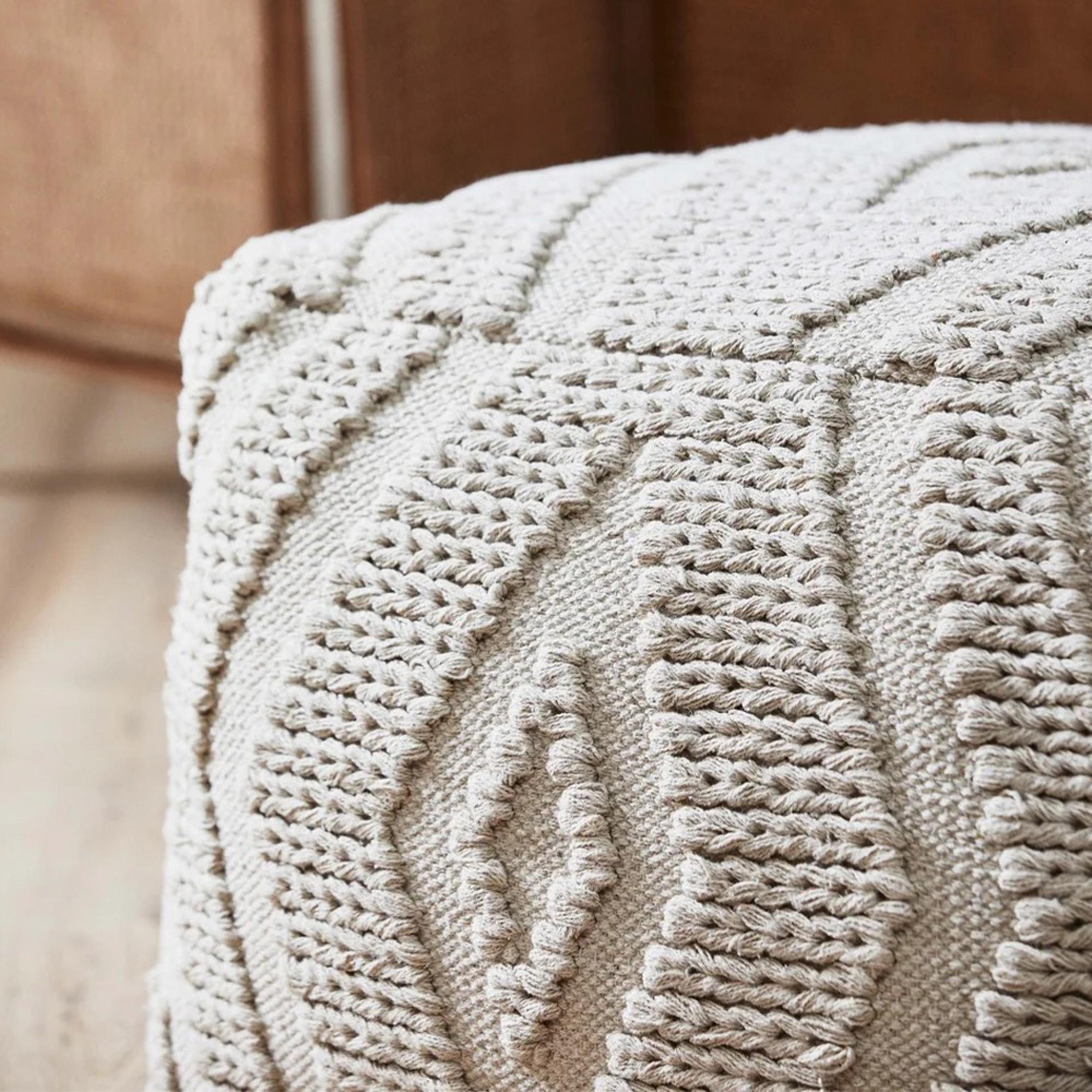 Wular Pouf - Off White - Fabric