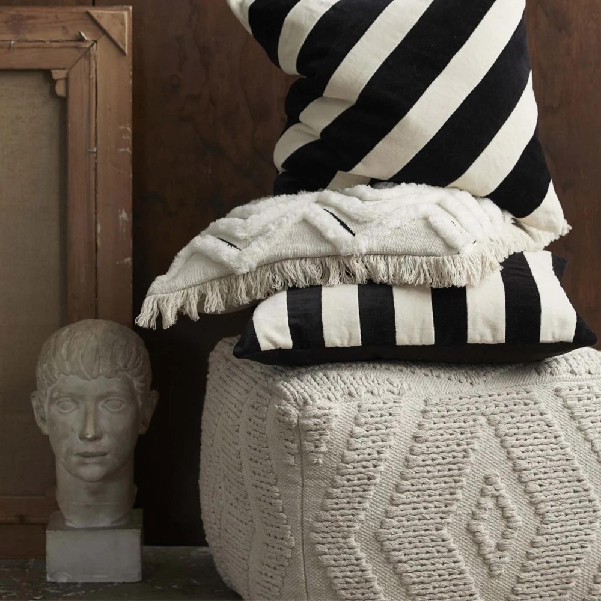 Wular Pouf - Off White - Fabric