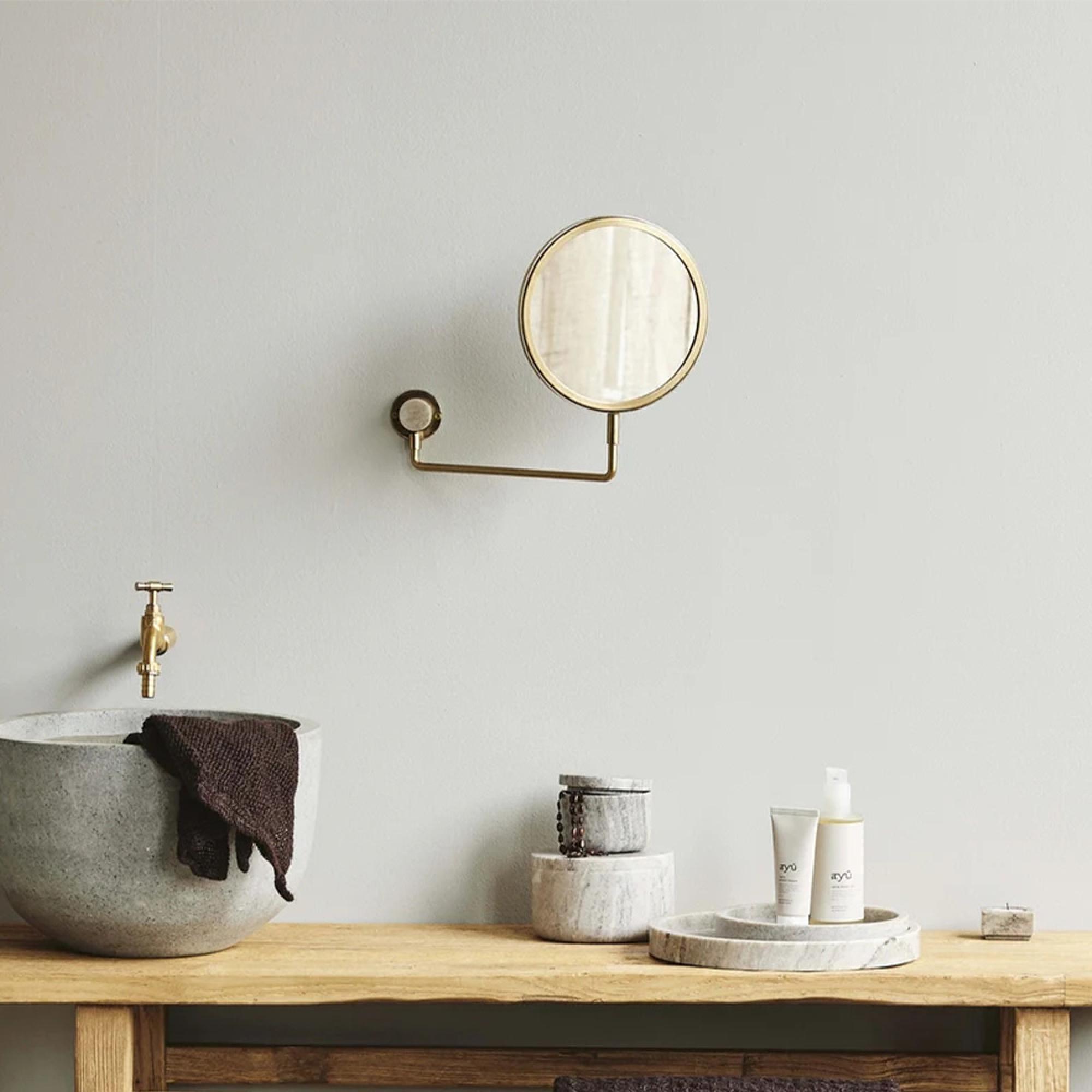 Tesia Wall Mirror - Gold - Metal - 39cm x 27cm