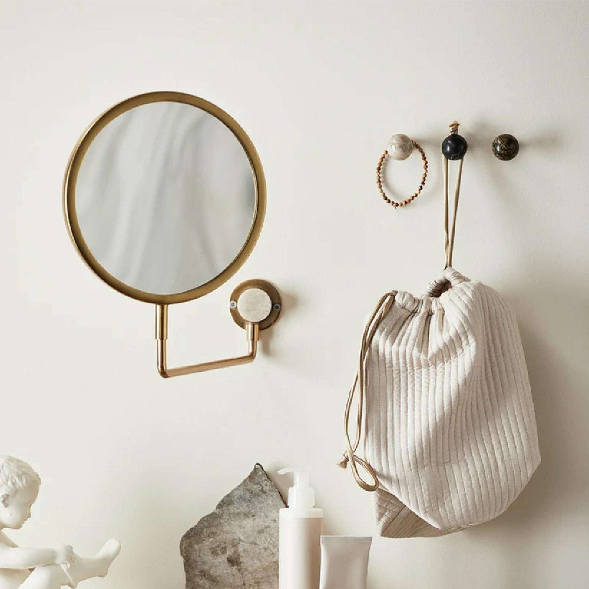 Tesia Wall Mirror - Gold - Metal - 39cm x 27cm