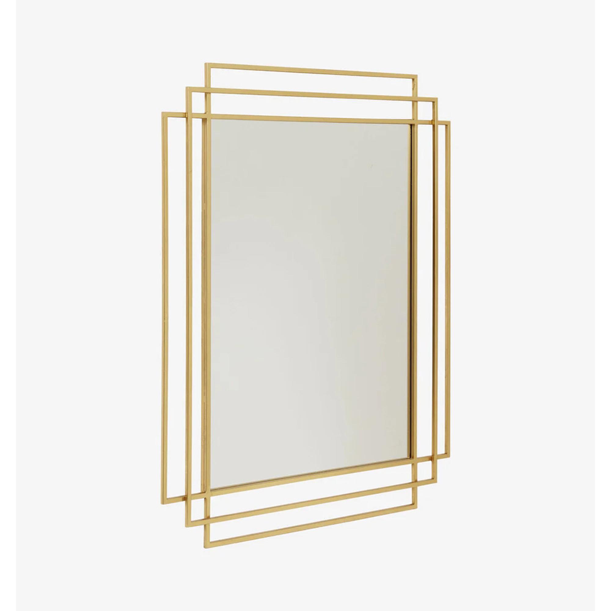 Wall Mirror - Brass Metal Frame - 76cm x 97cm