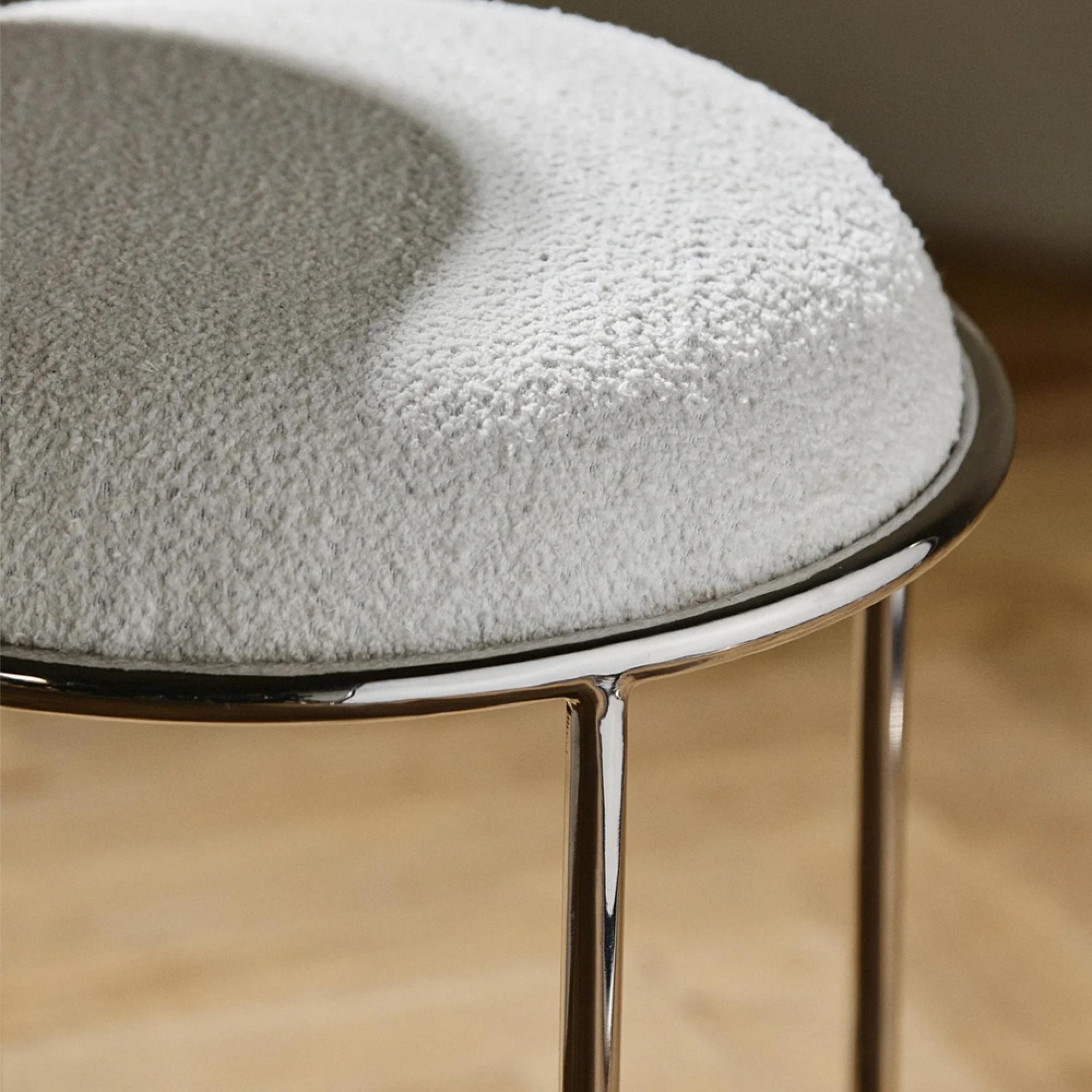 Komati Stool - Round - Ivory Leather