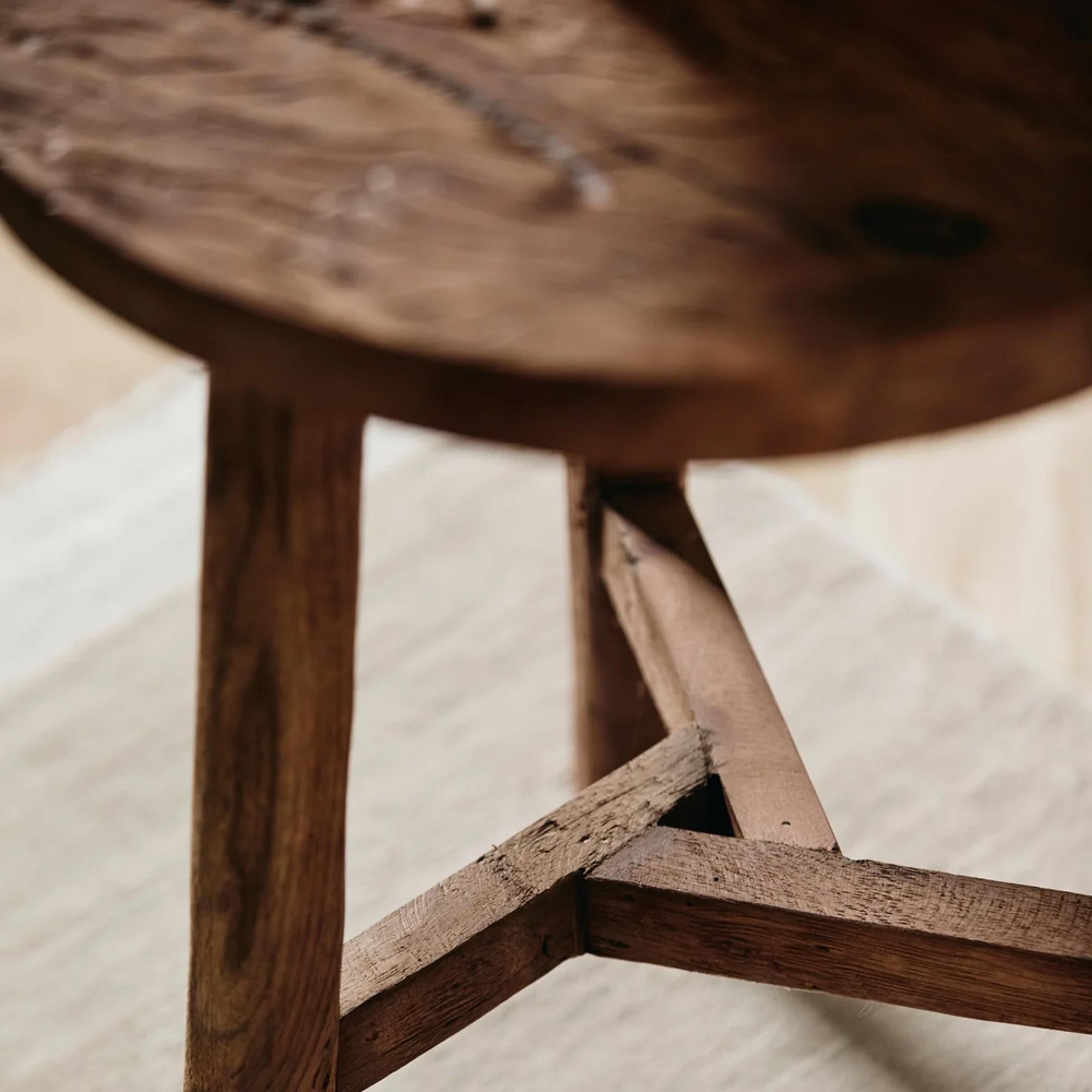 Molopo Stool - Round - Reclaimed Wood