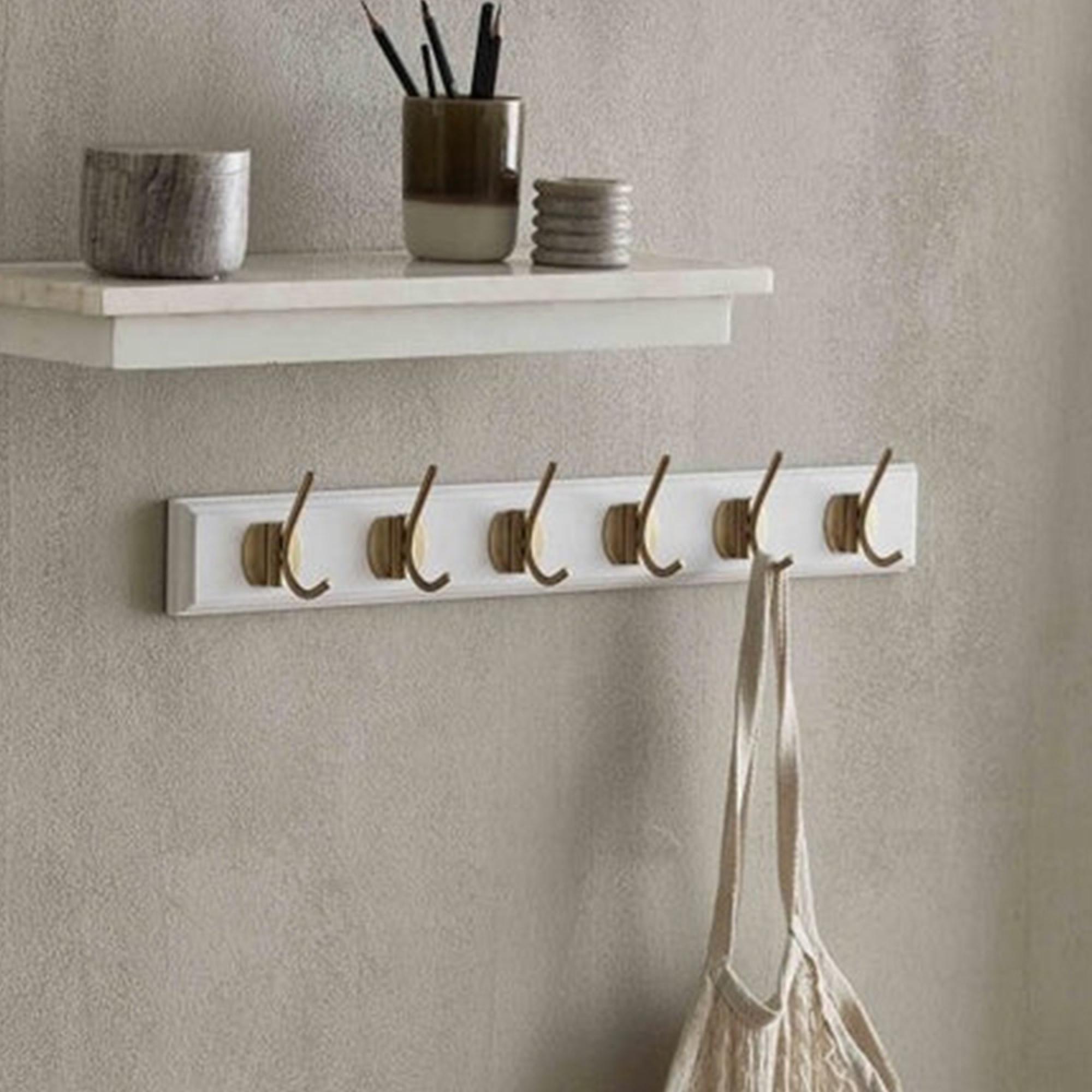 Edgy Coat Rack - 6 Hooks - Matt White