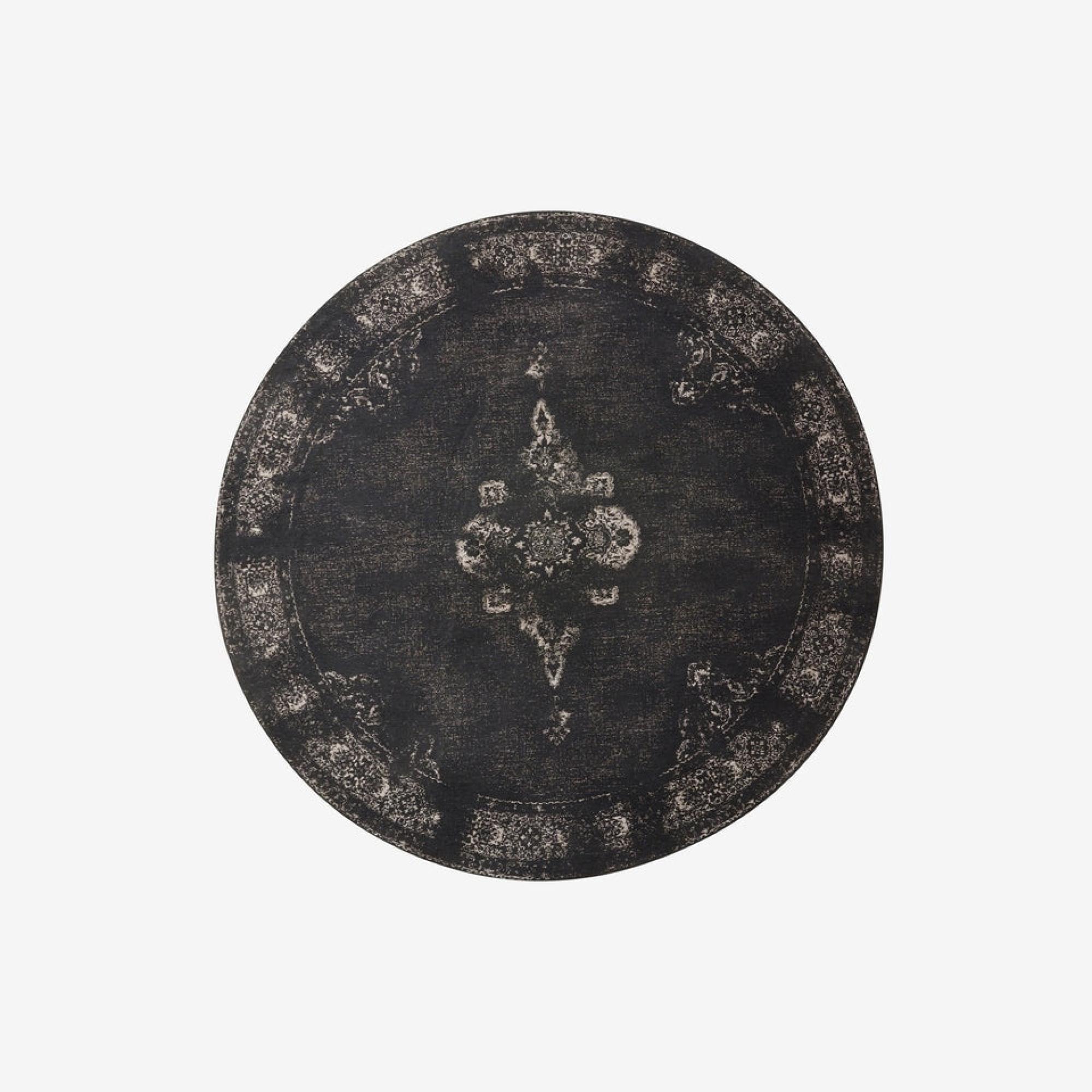 Grand Woven Round Rug - Black - 240cm x 240cm