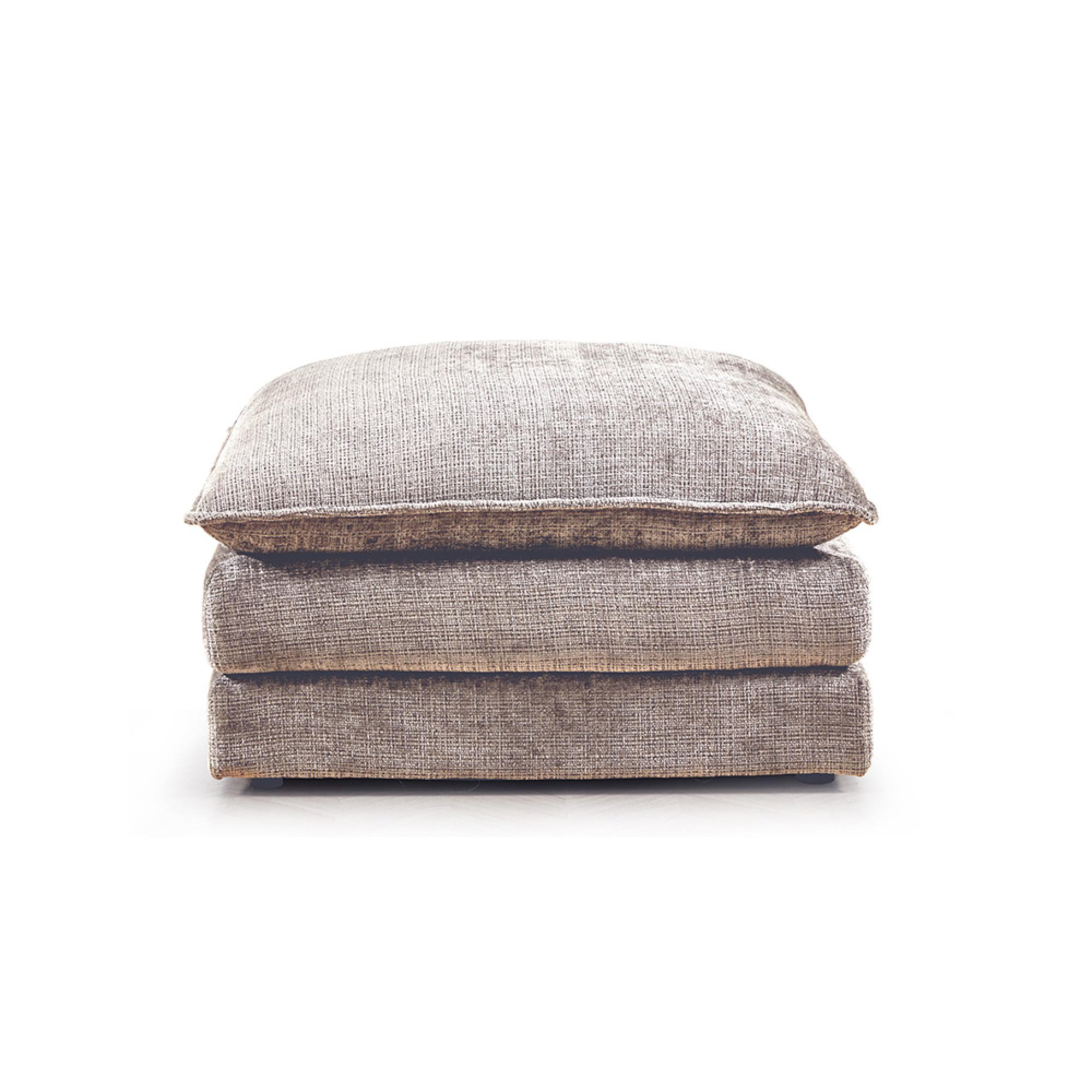 Solaya Footstool - Square - Beige Fabric