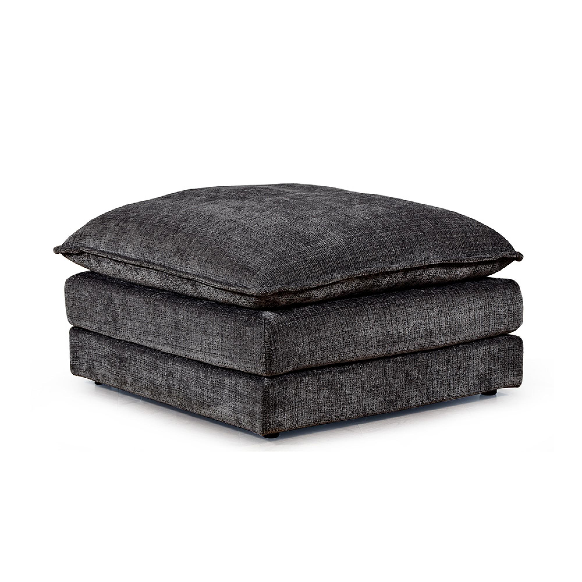 Solaya Footstool - Square - Black Fabric