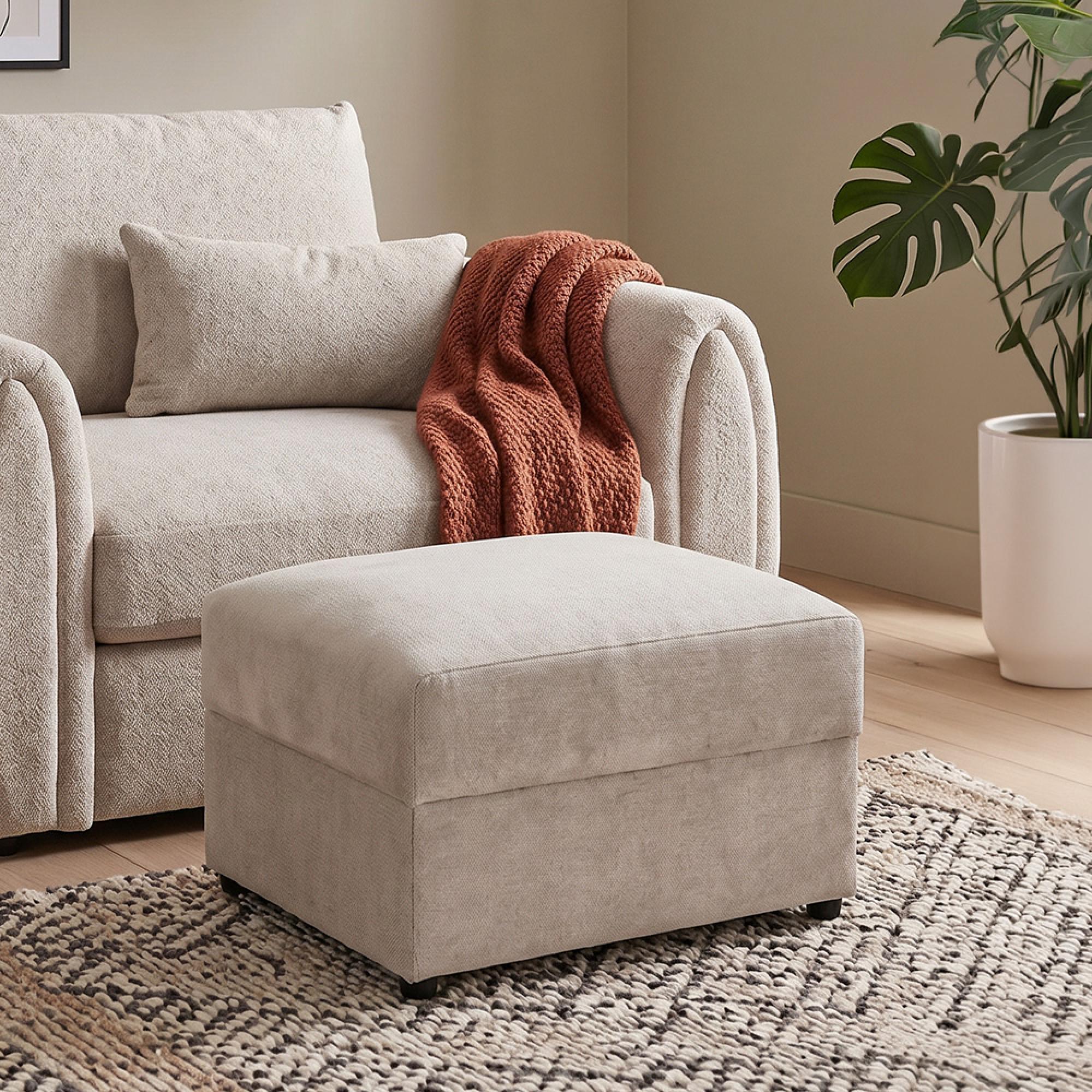 Mirabel Footstool - Mocha Fabric