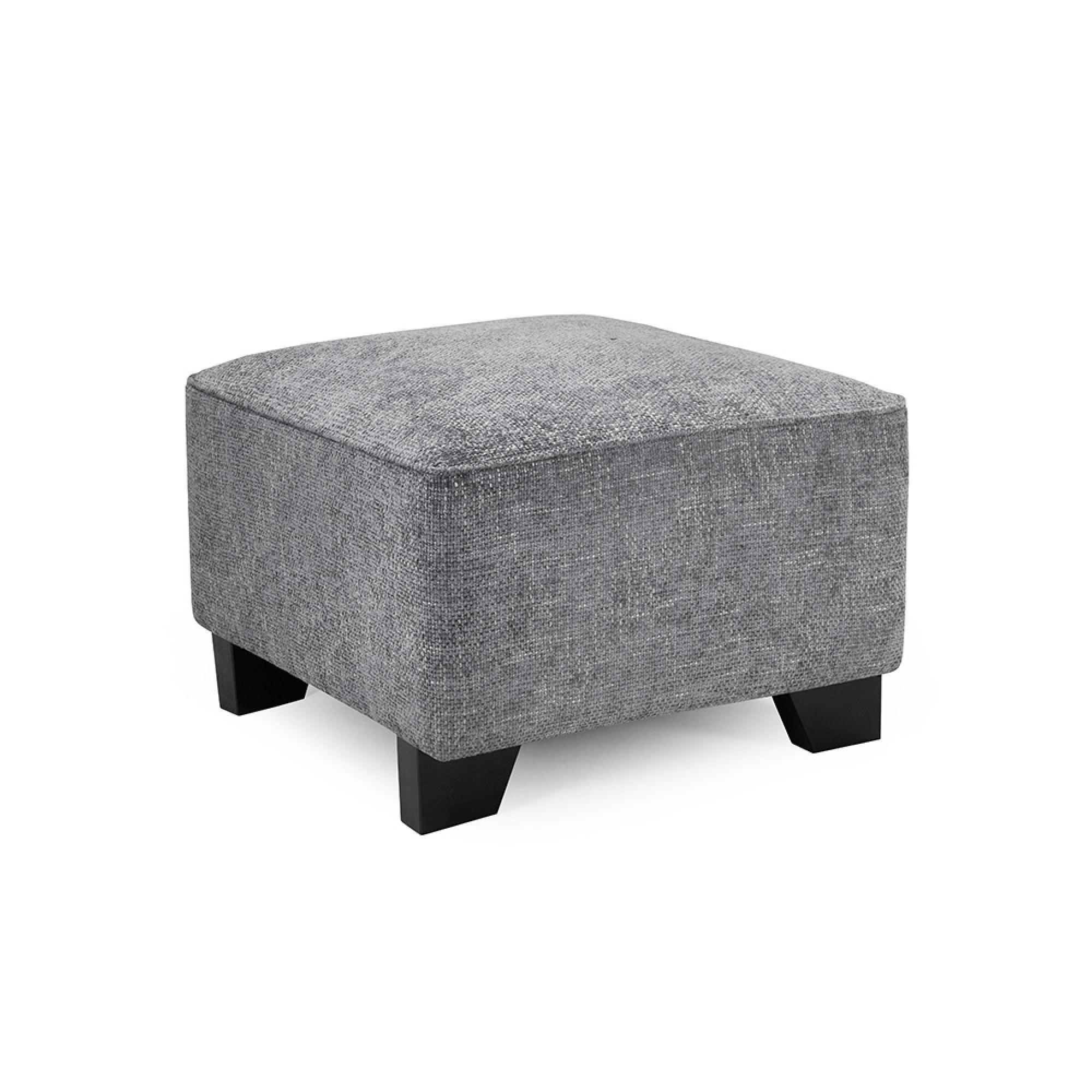 Nebraska Footstool - Slate Grey Fabric