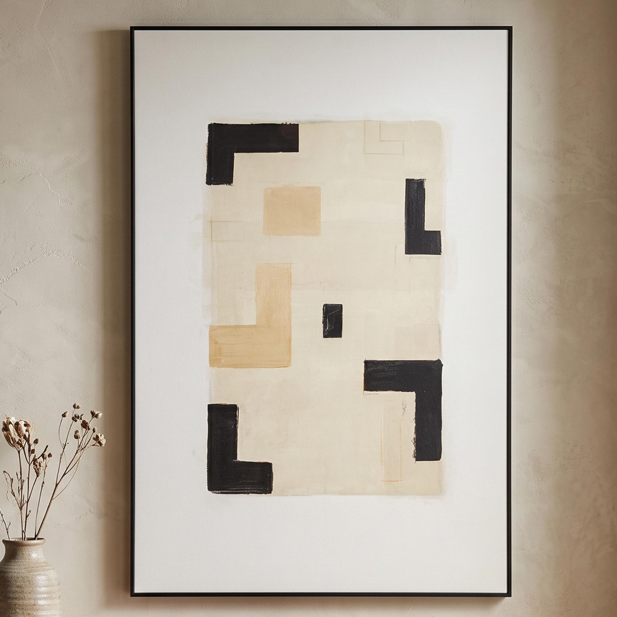 Vortex Wall Art - Beige - Left