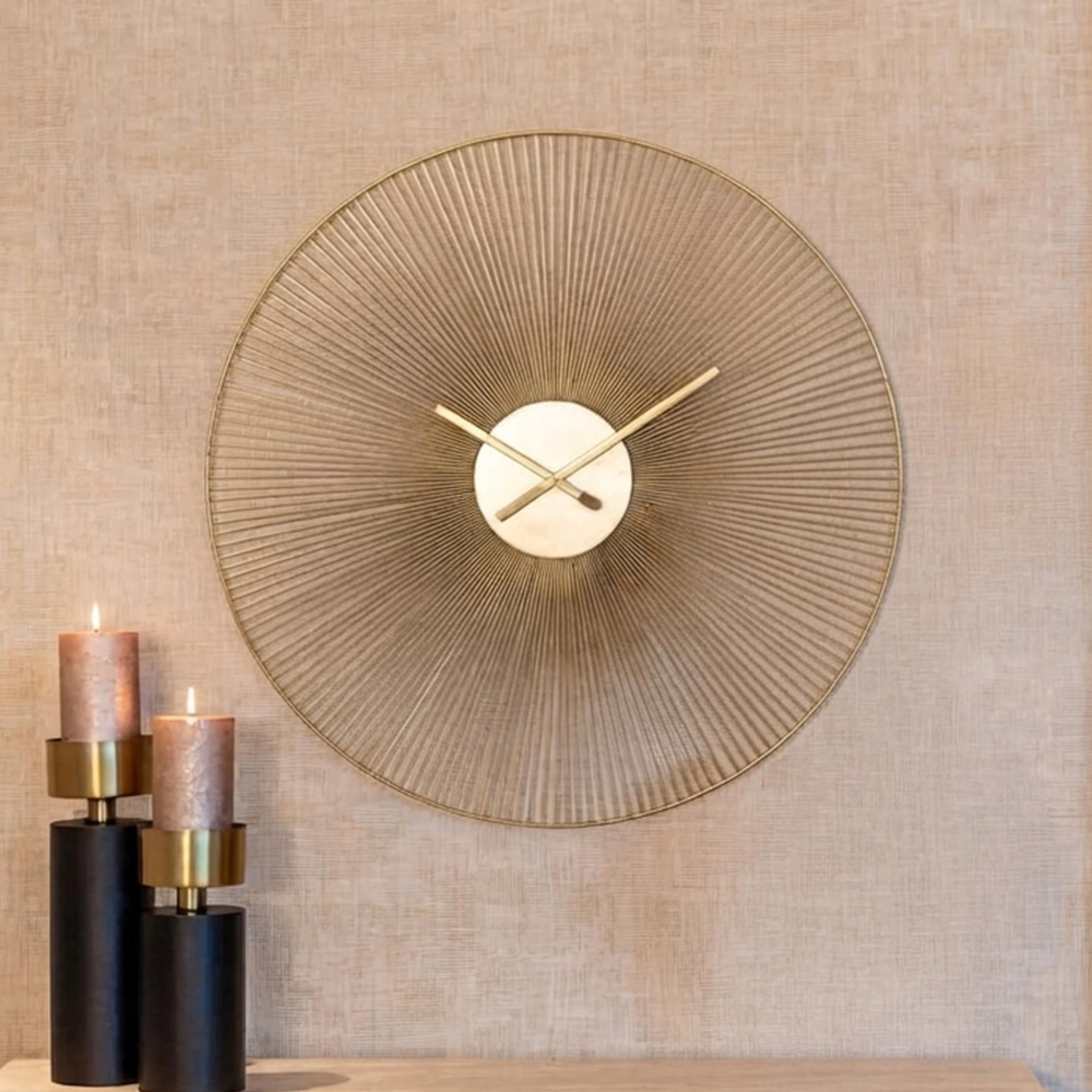 Audrey Wall Clock - Round - Gold - Metal