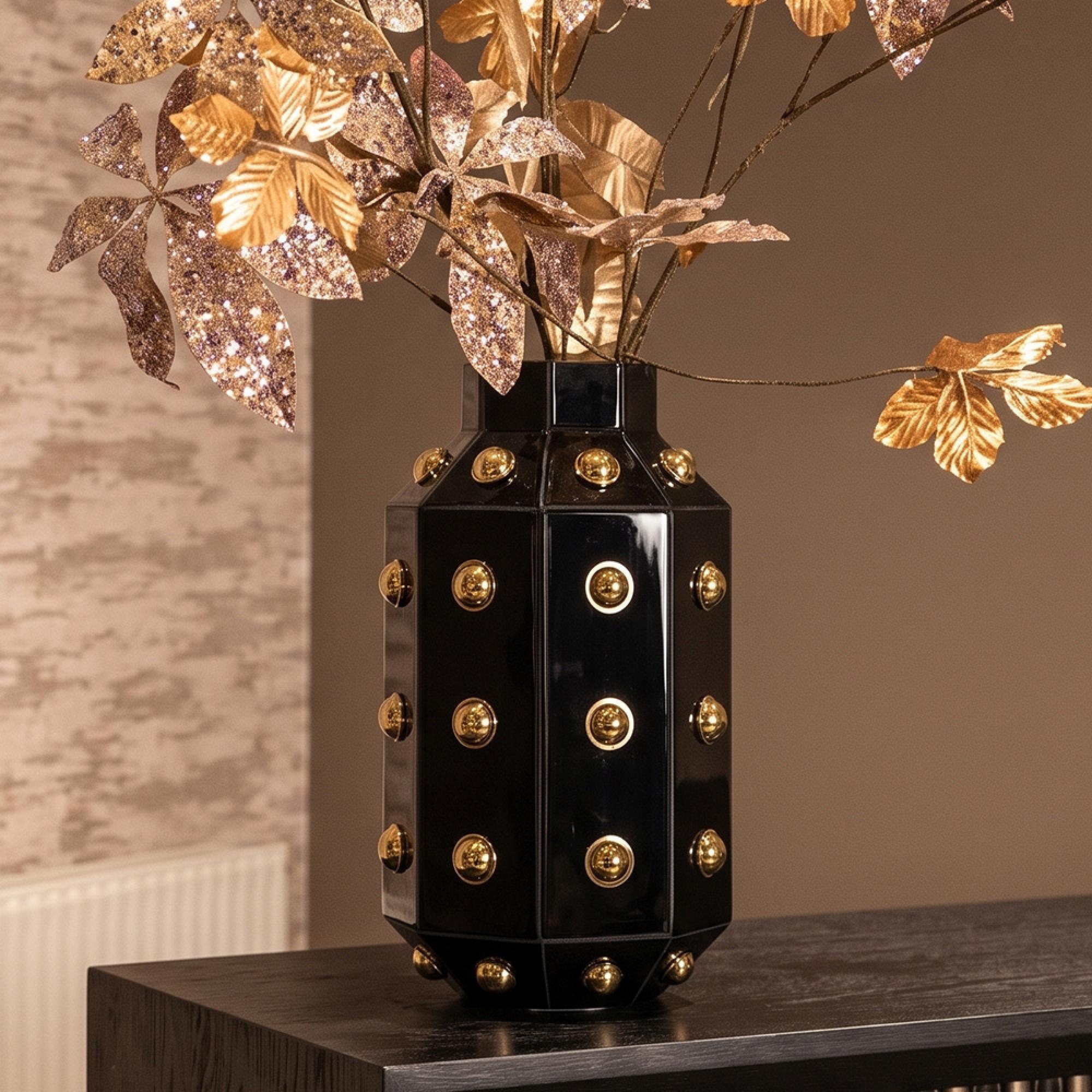 Justa Vase - Black - Glass and Aluminium