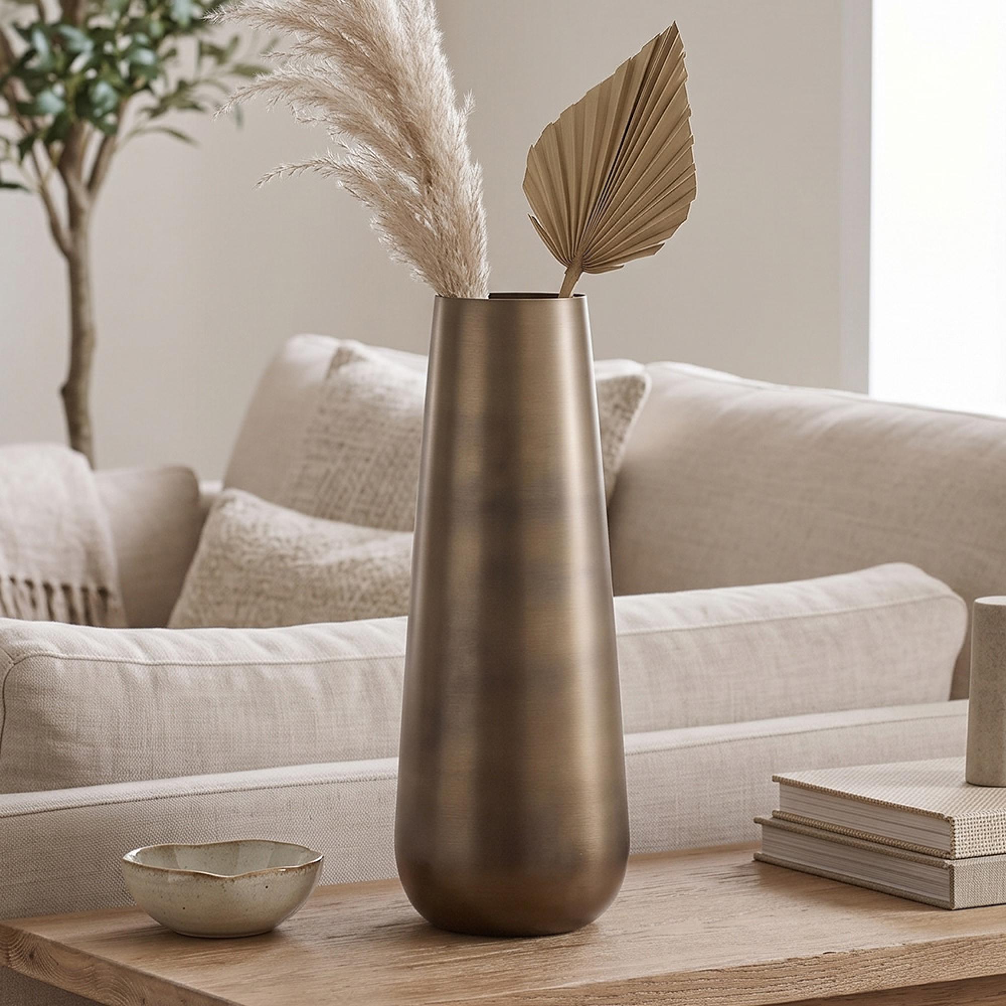 Kenza Vase - Antique Brass - Small - Aluminium