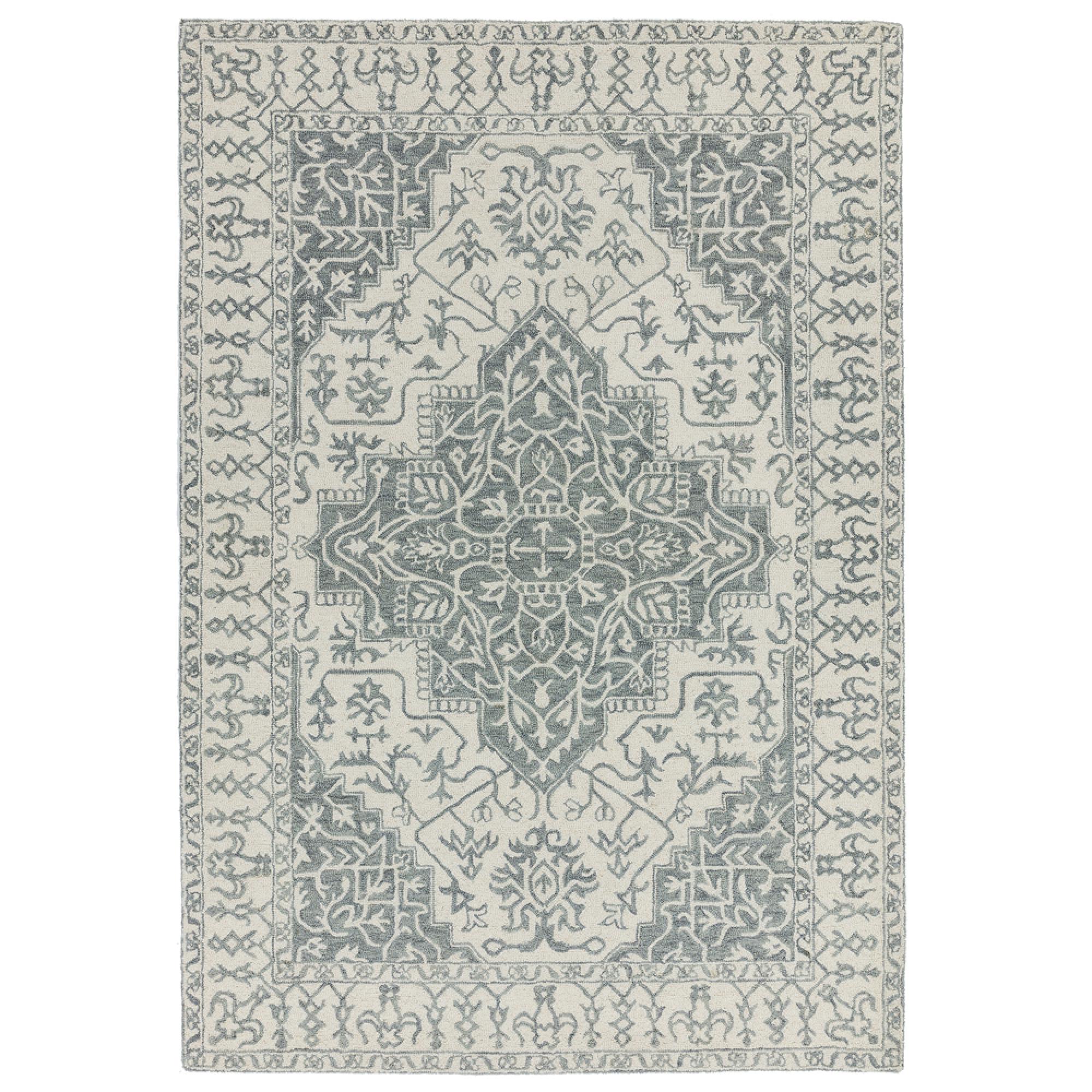 Classic Heritage Bronte Rug - Silver Grey Persian Medallion - Sizes Available