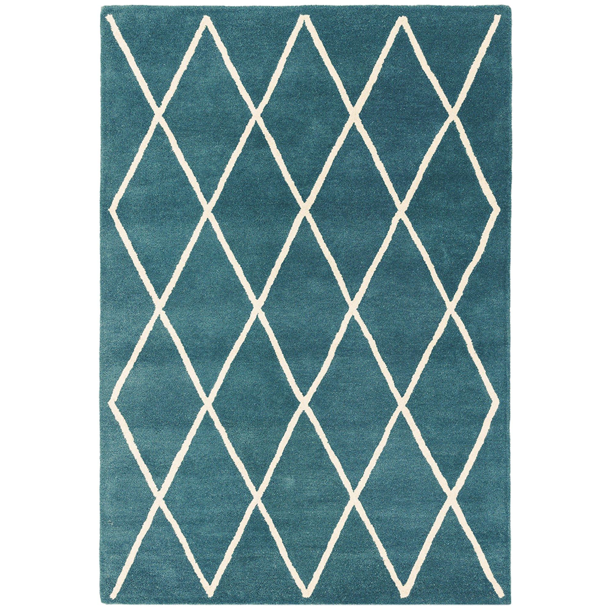 Contemporary Design Albany Rug - Teal Diamond - Sizes Available