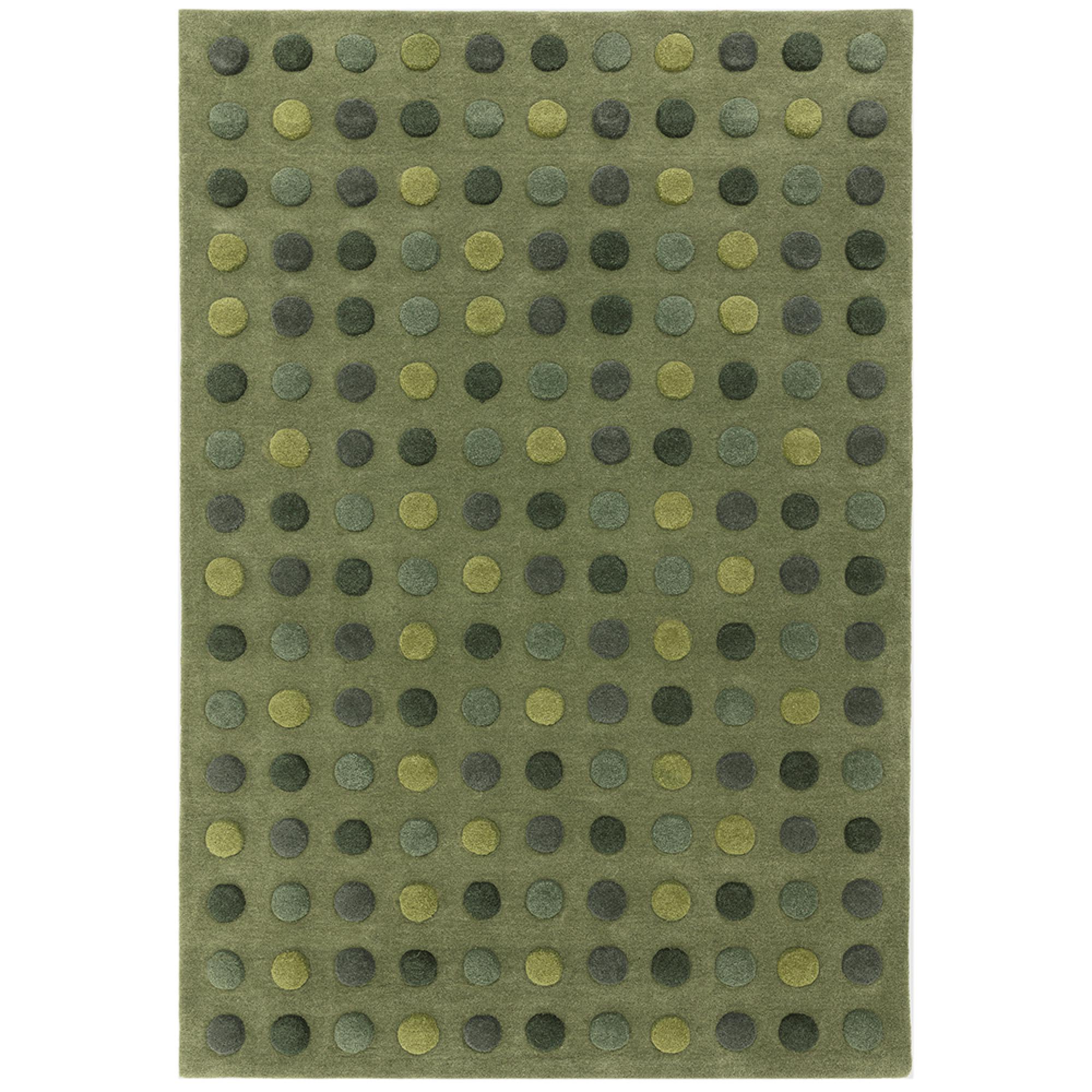 Contemporary Design Dotty Rug - Green - Sizes Available