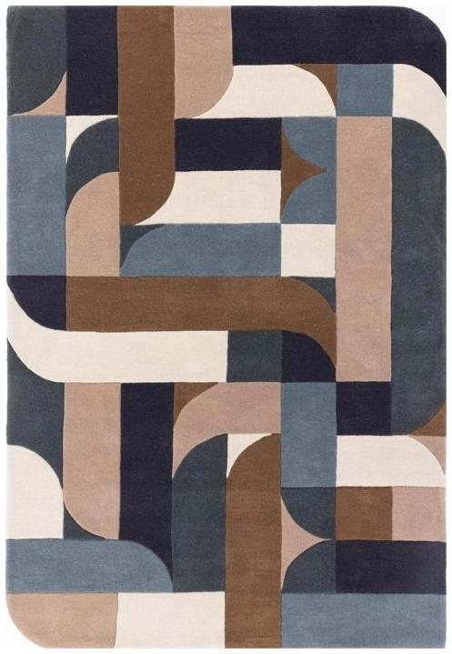 Contemporary Design Matrix Rug - Klotski 89 - Teal - Sizes Available