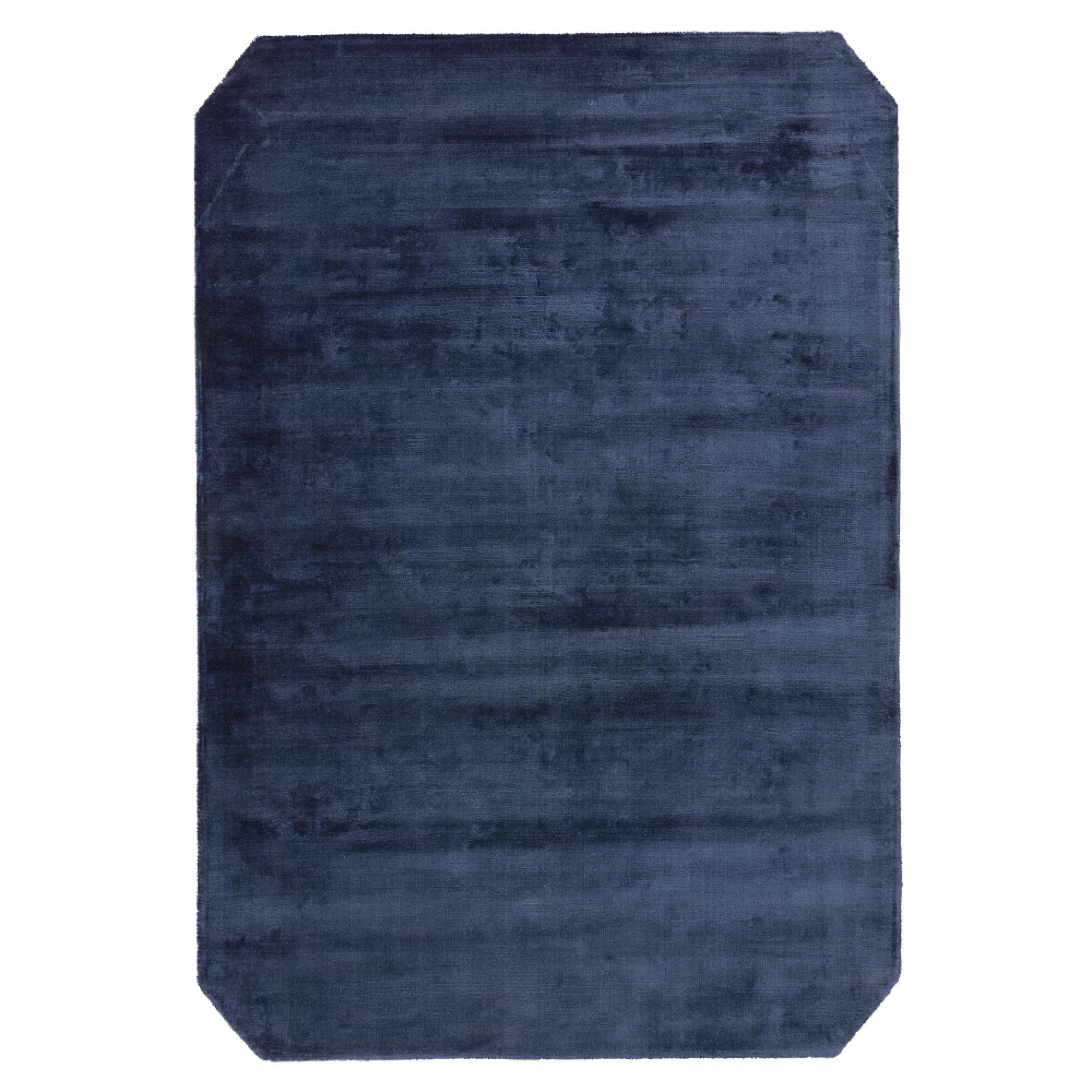 Contemporary Plain Gleam Rug - Navy - Sizes Available