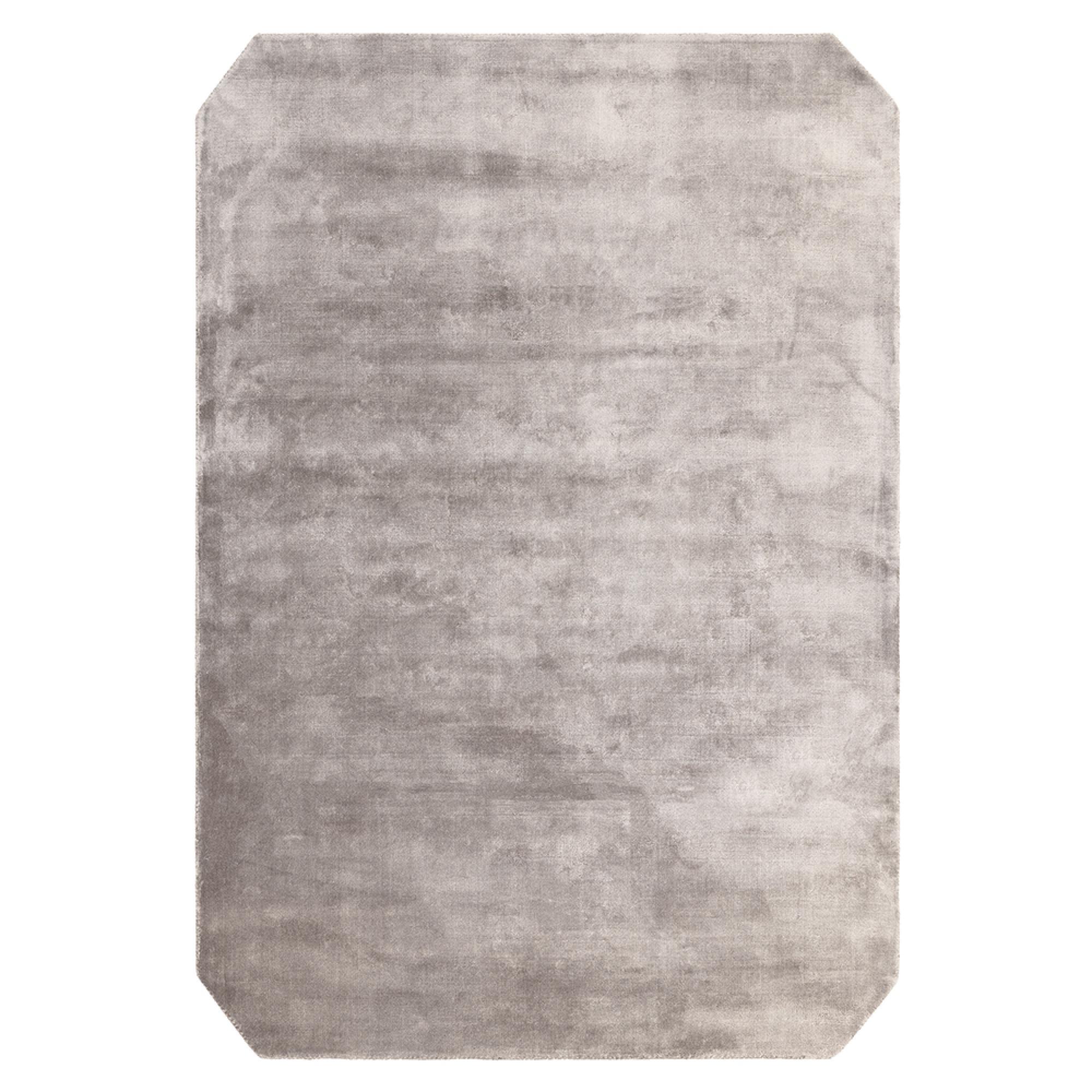 Contemporary Plain Gleam Rug - Silver - Sizes Available