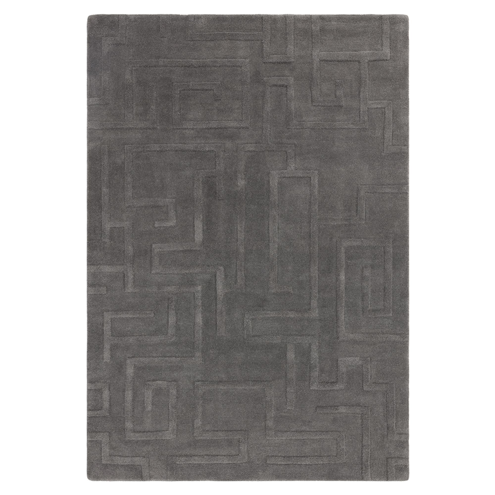 Contemporary Plain Maze Rug - Charcoal - Sizes Available
