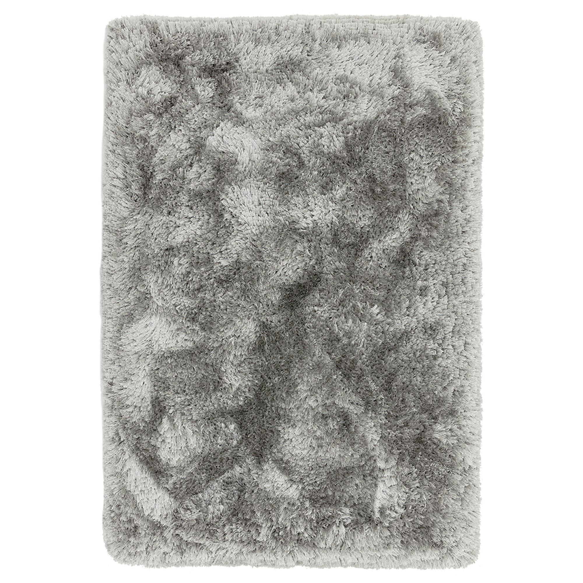 Cosy Textures Plush Rug - Silver - Sizes Available