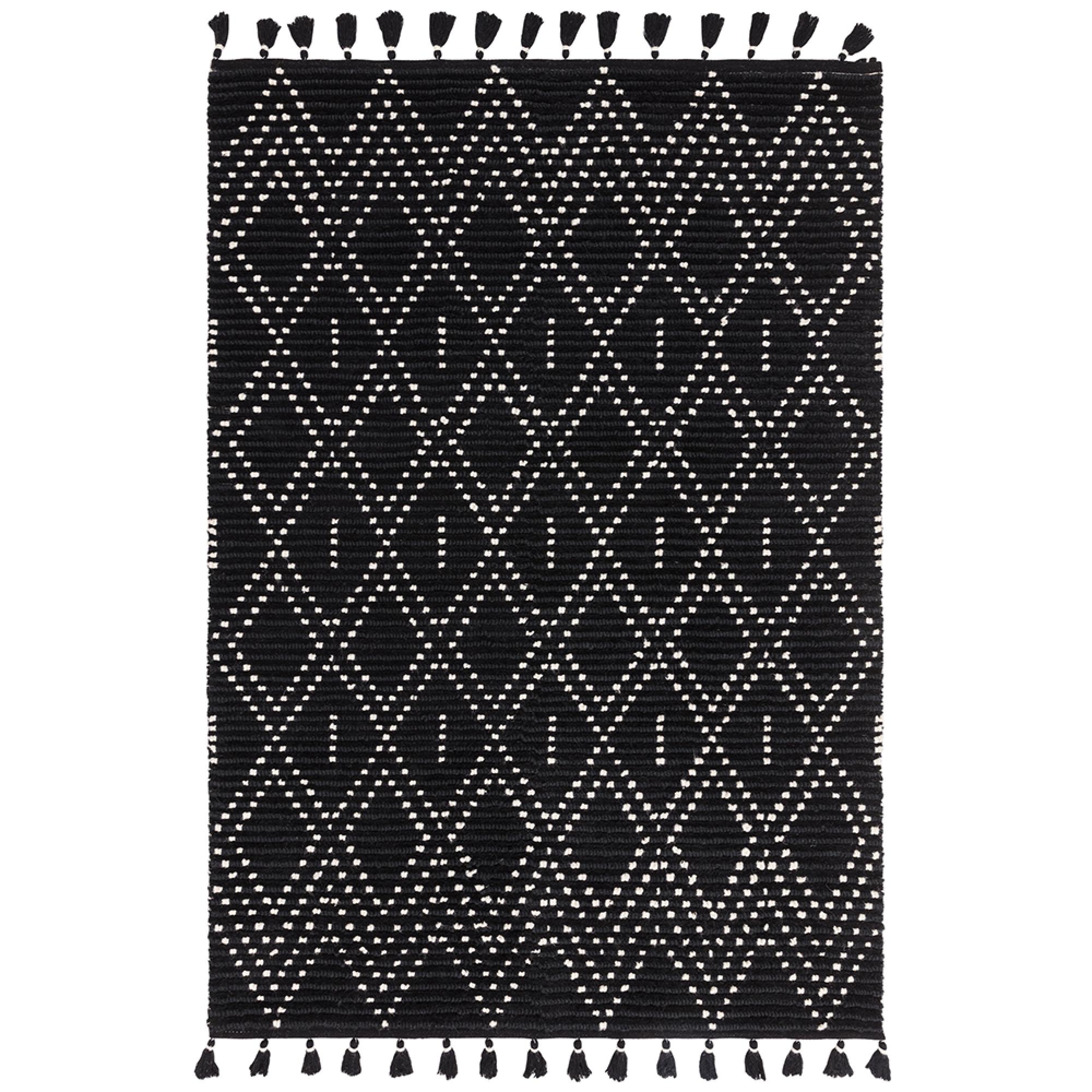 Natural Weaves Rug - Nepal - Black and Cream Diamond - Sizes Available