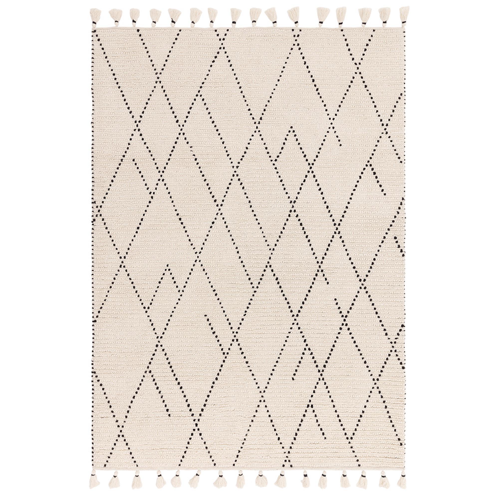 Natural Weaves Rug - Nepal - Cream and Black Linear - Sizes Available