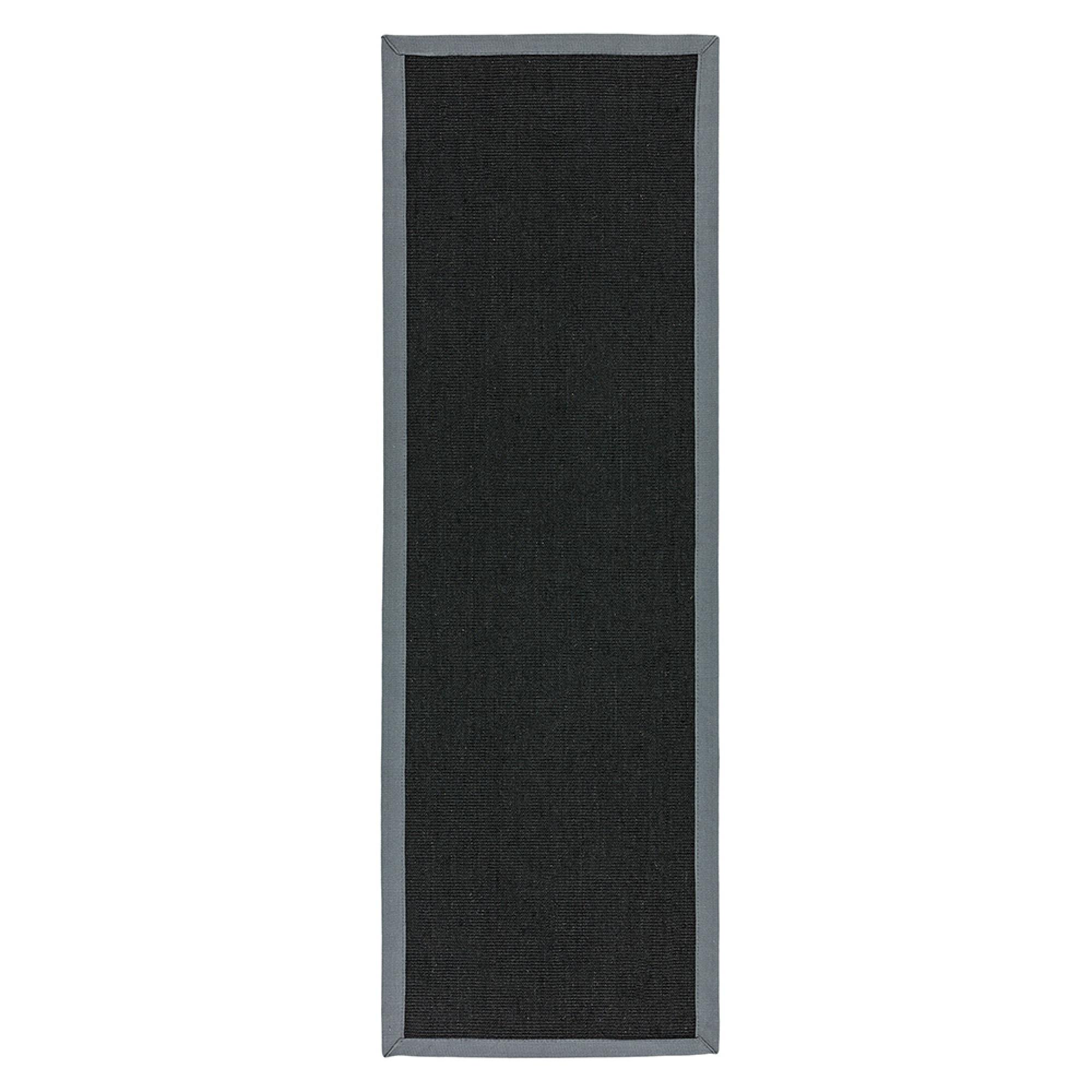 Natural Weaves Runner - Sisal - Black and Grey - 68cm x 300cm