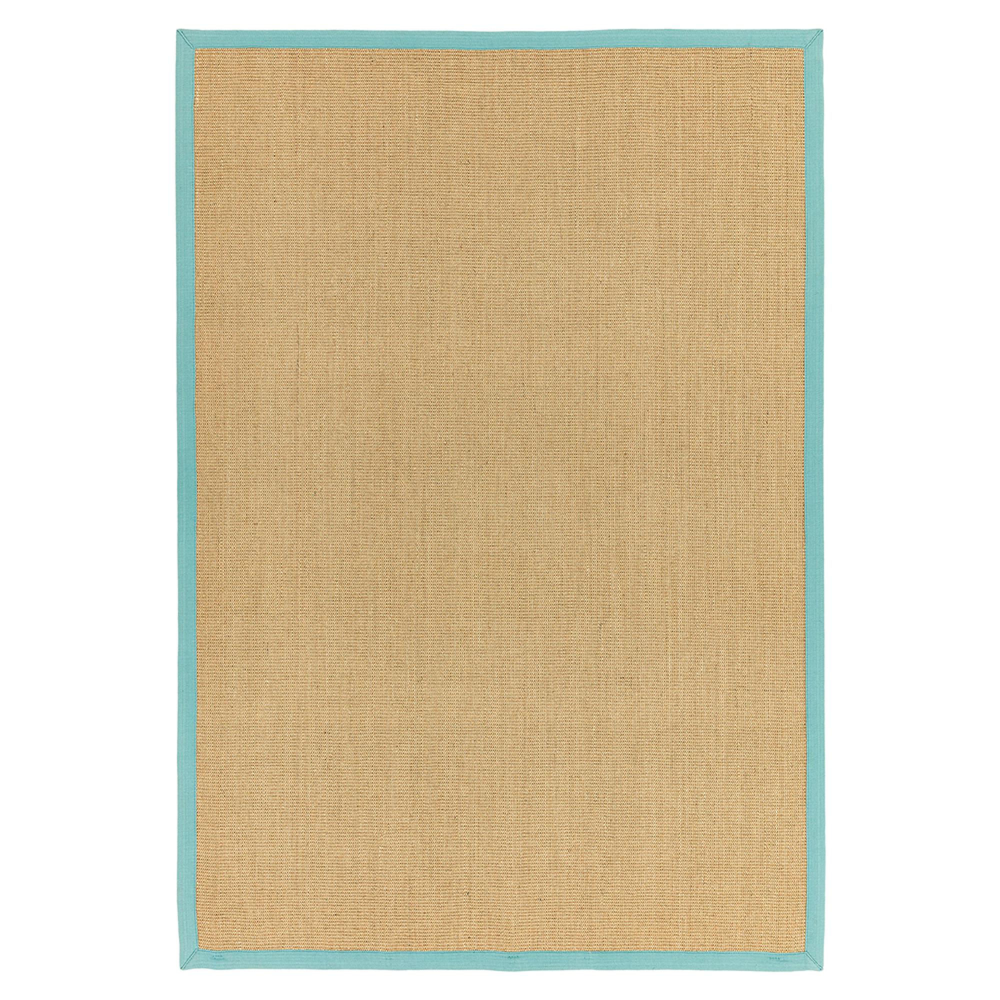 Natural Weaves Rug - Sisal - Linen and Aqua - Sizes Available