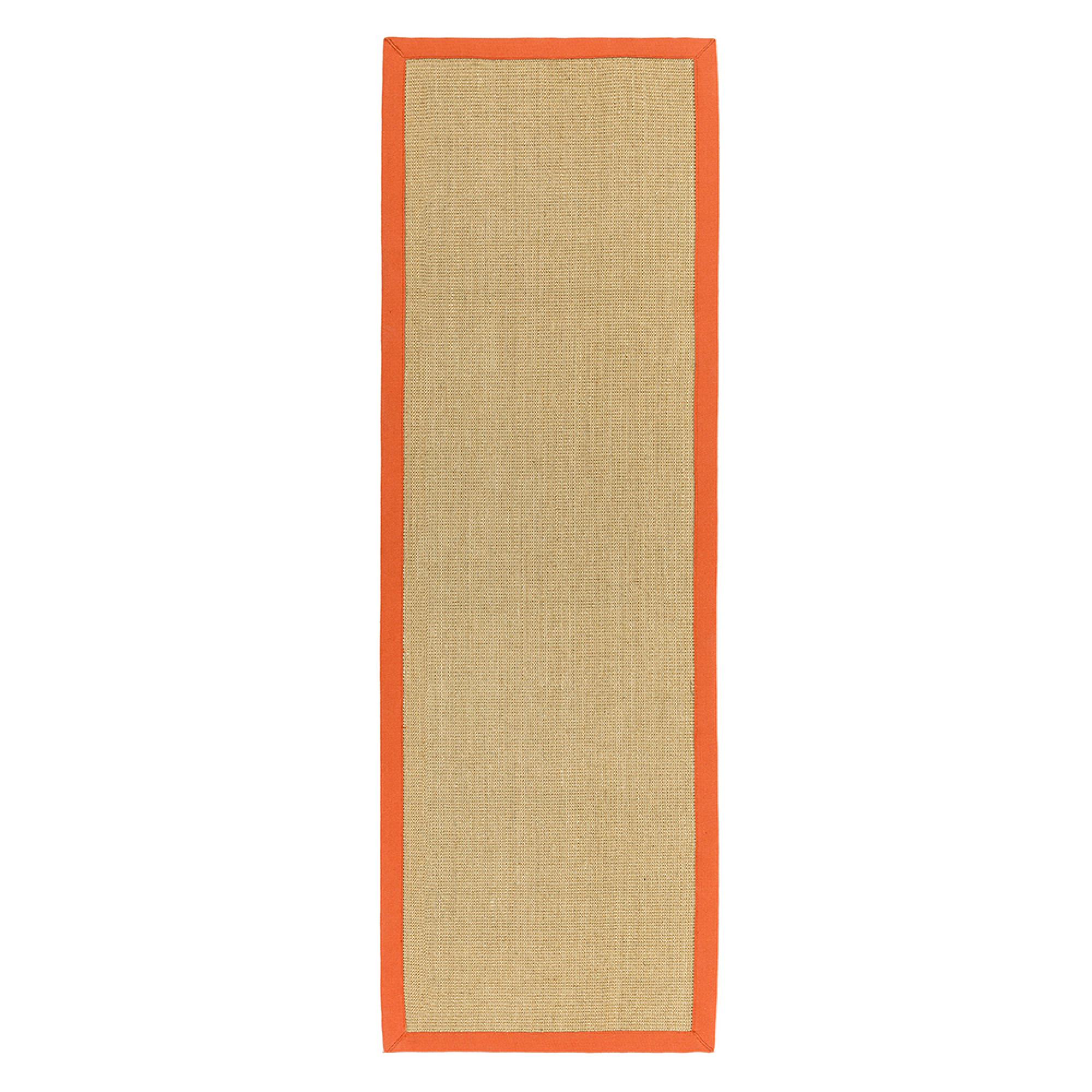 Natural Weaves Runner - Sisal - Linen and Orange - 68cm x 300cm