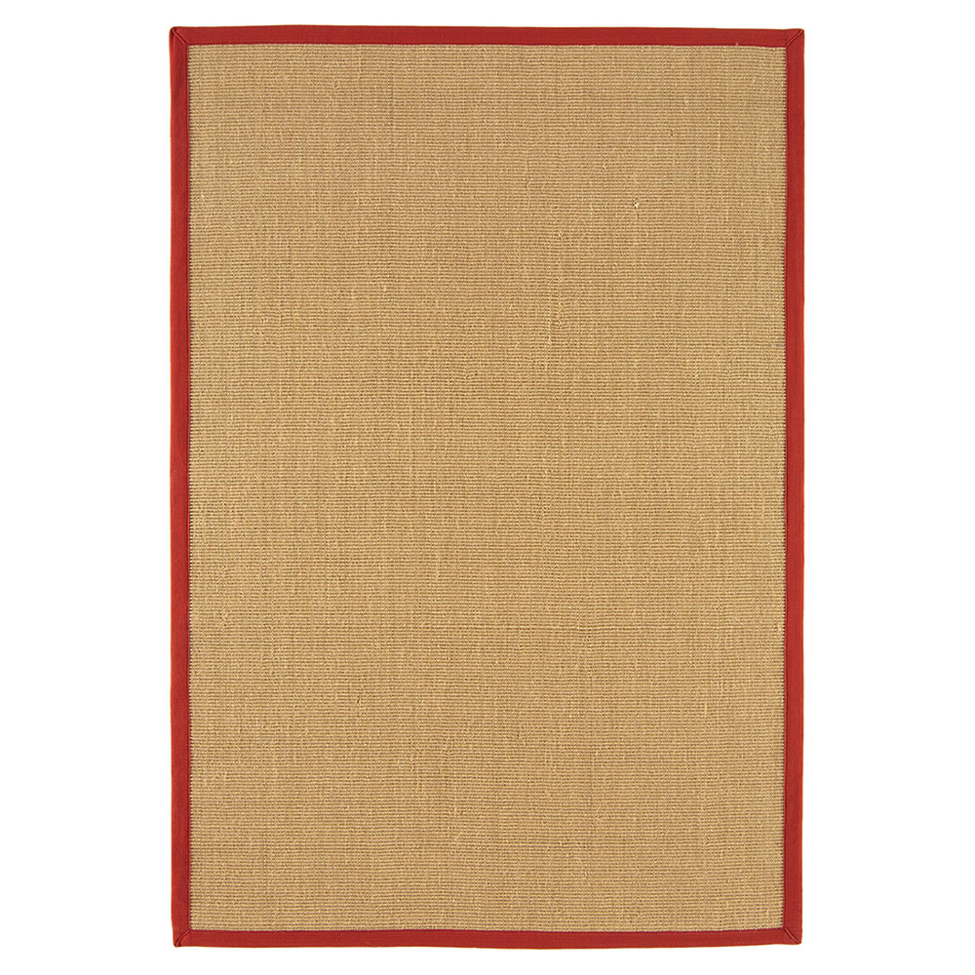 Natural Weaves Rug - Sisal - Linen and Red - Sizes Available
