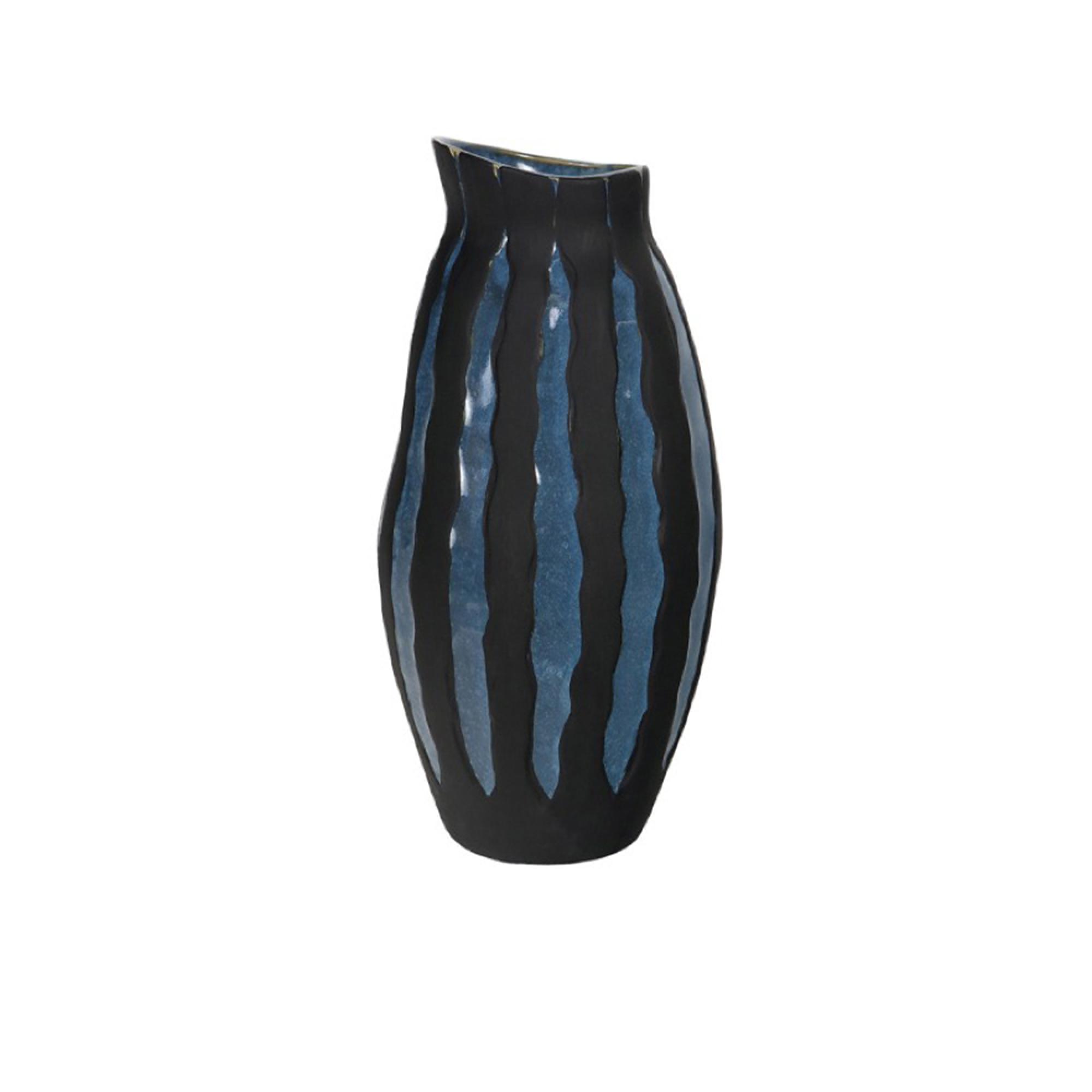 Vase - Black and Blue - Ceramic
