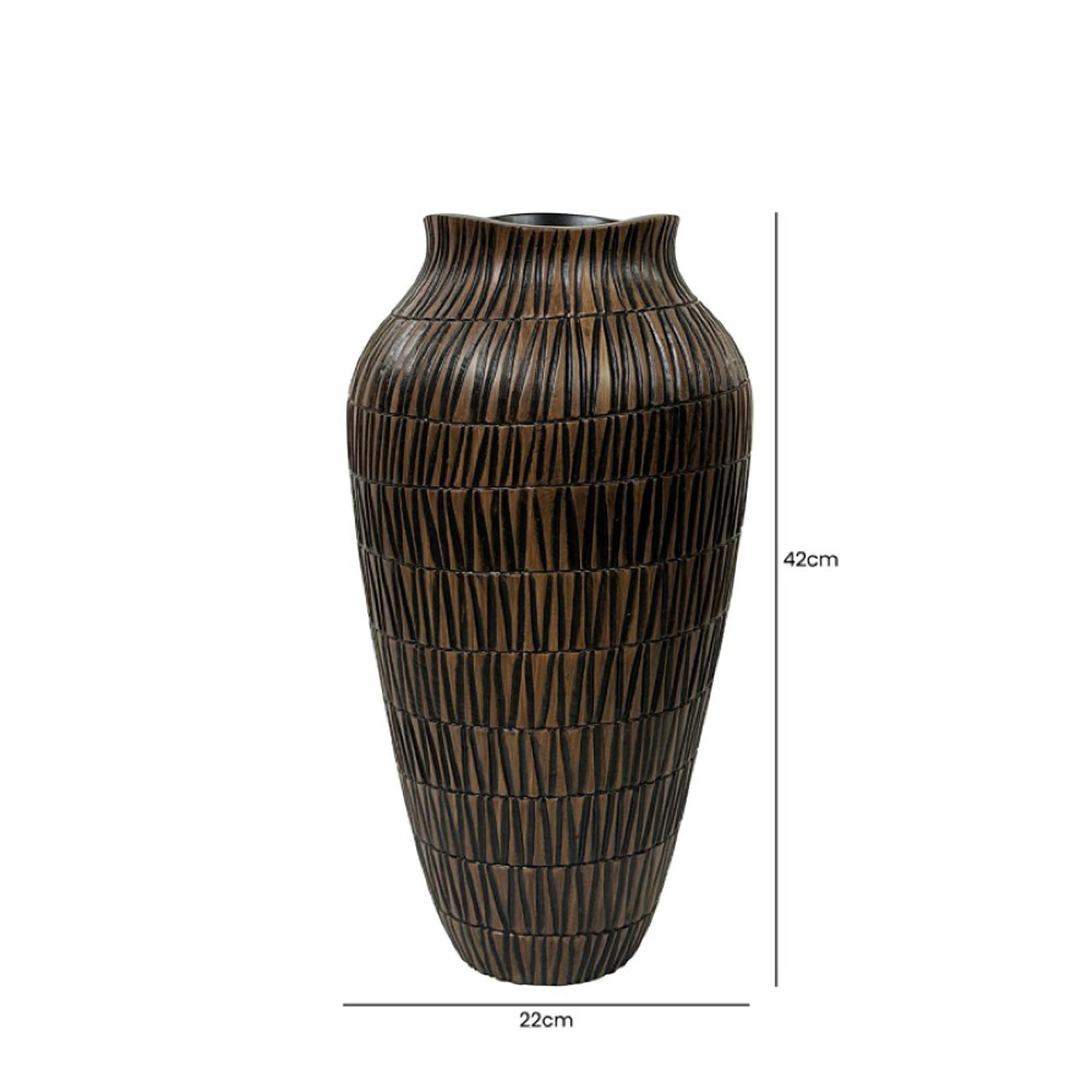 Vase - Black and Brown - Polyresin