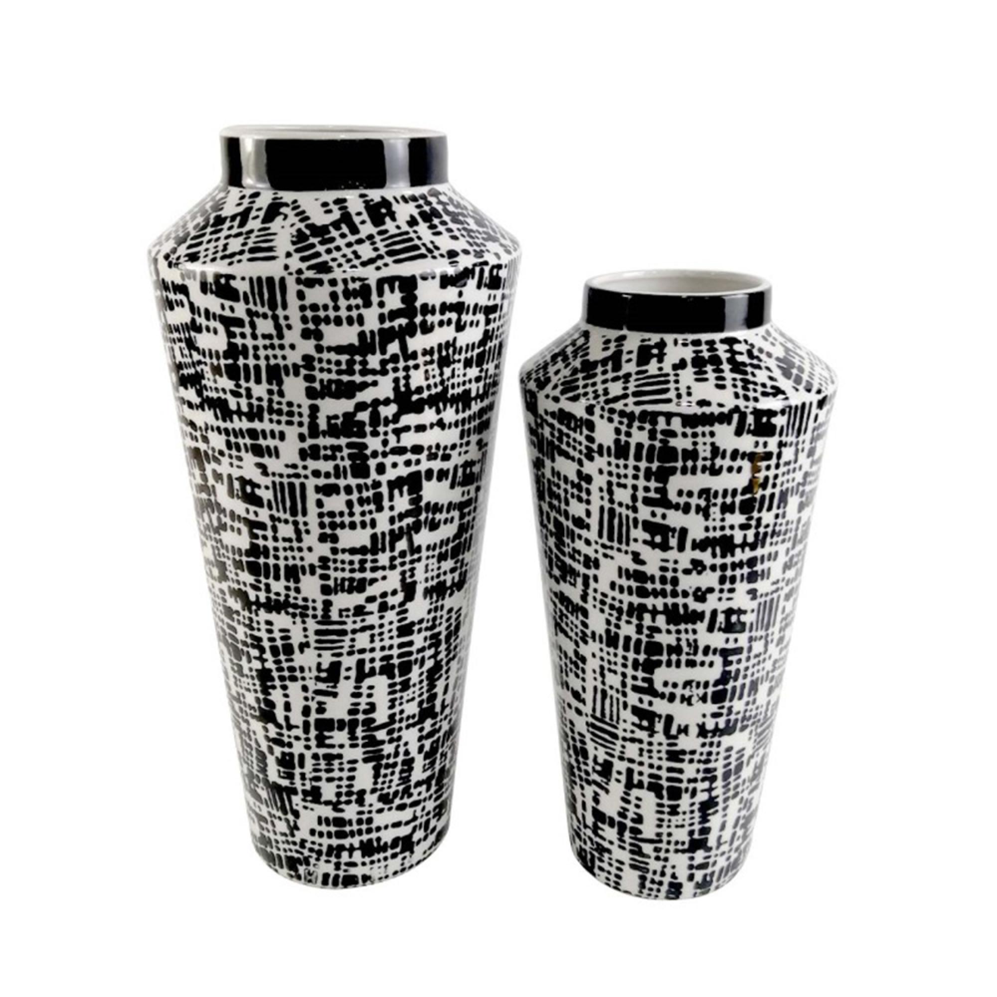 Vase - Black and White - Ceramic - Small
