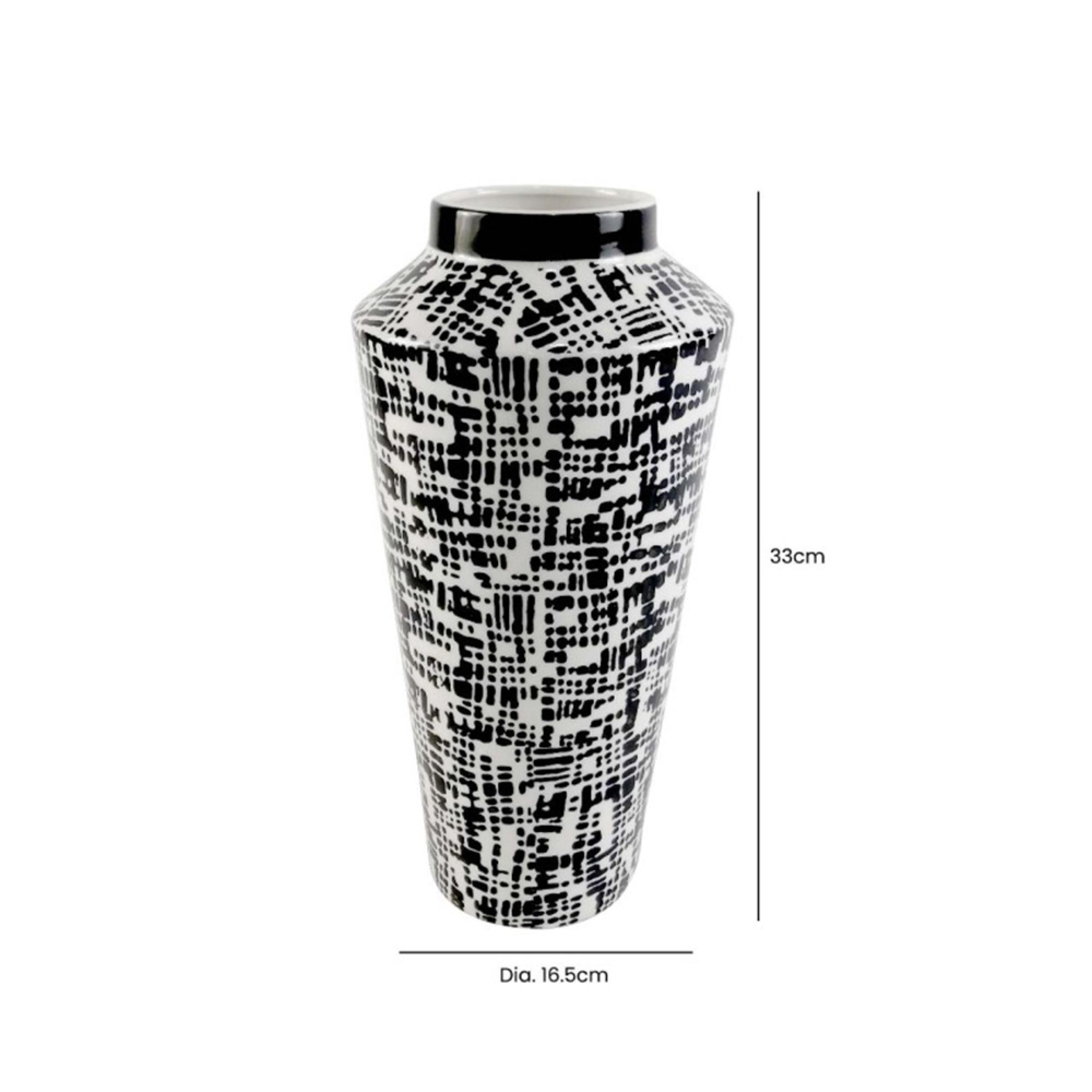 Vase - Black and White - Ceramic - Small