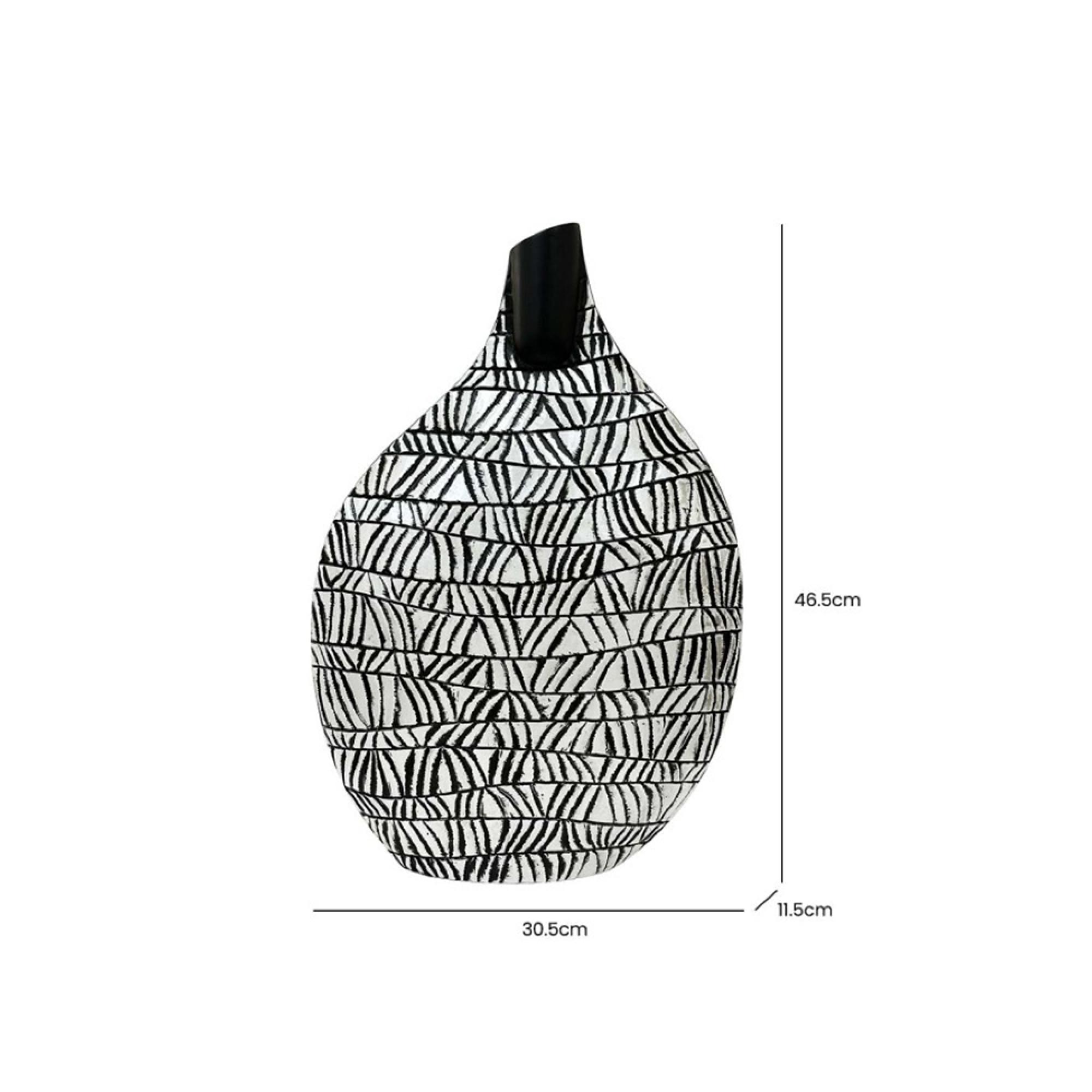 Vase - Black and White - Polyresin - Small