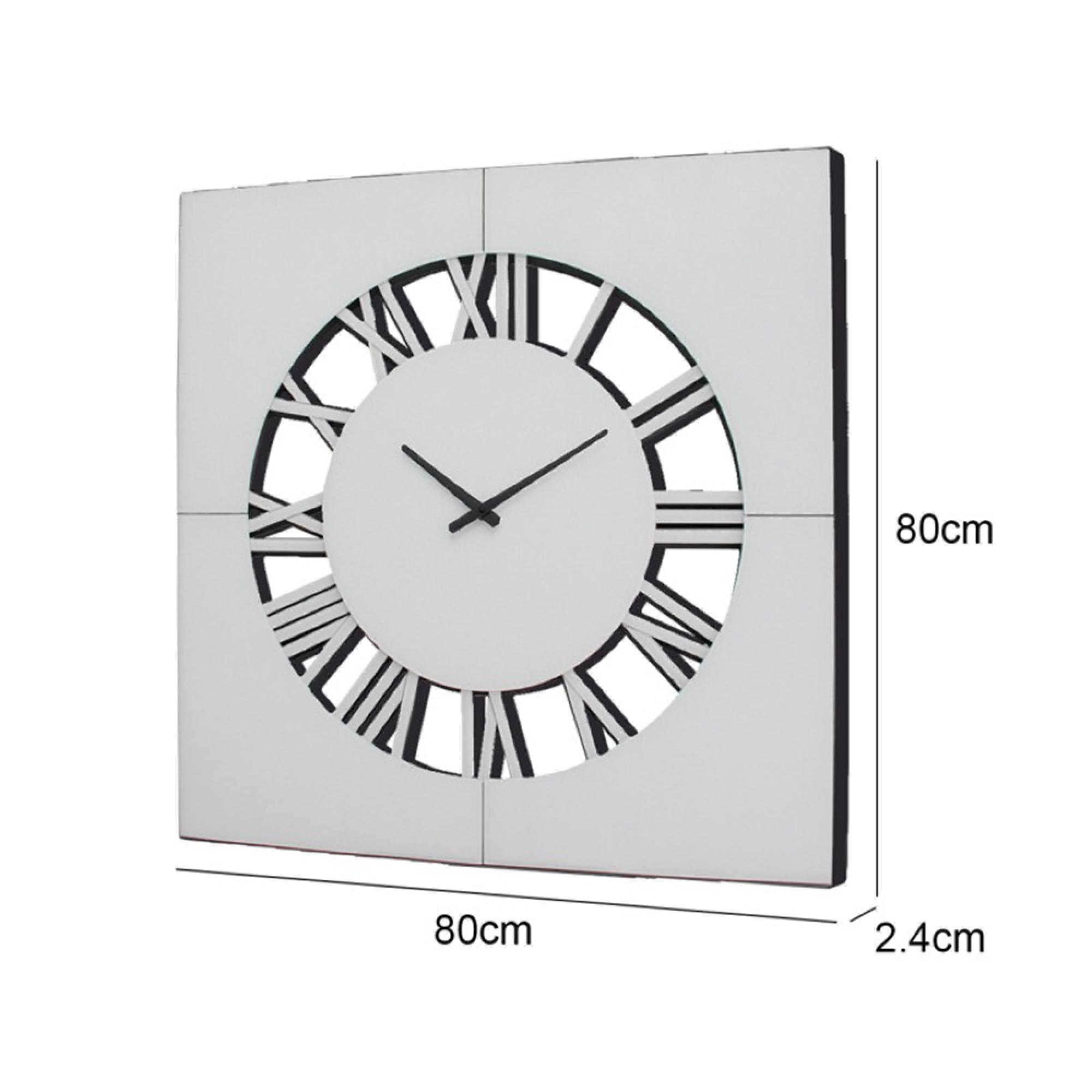 Wall Clock - Square - Chrome Mirrored