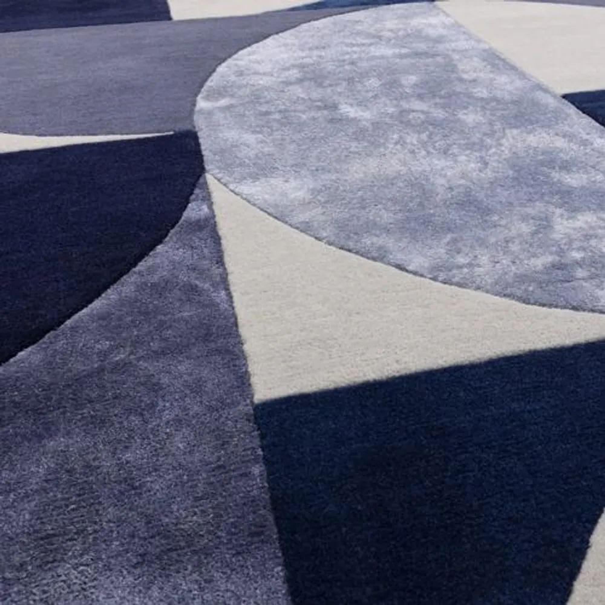 Clearance - Asiatic Contemporary Design Matrix Oval 74 Indigo Rug - FSS16255