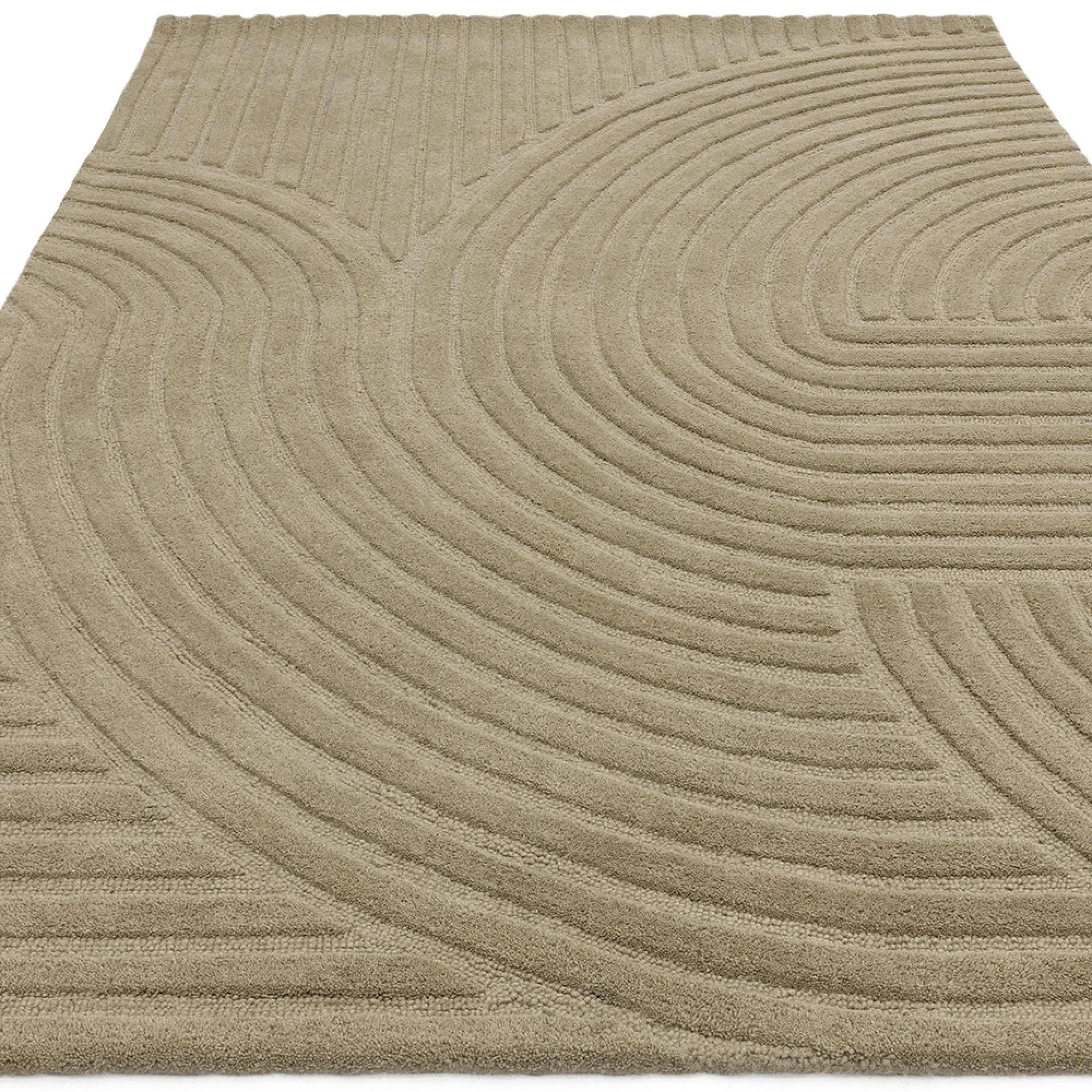 Clearance - Asiatic Contemporary Plain Hague Sage Rug - 120cm x 170cm - FSS16445