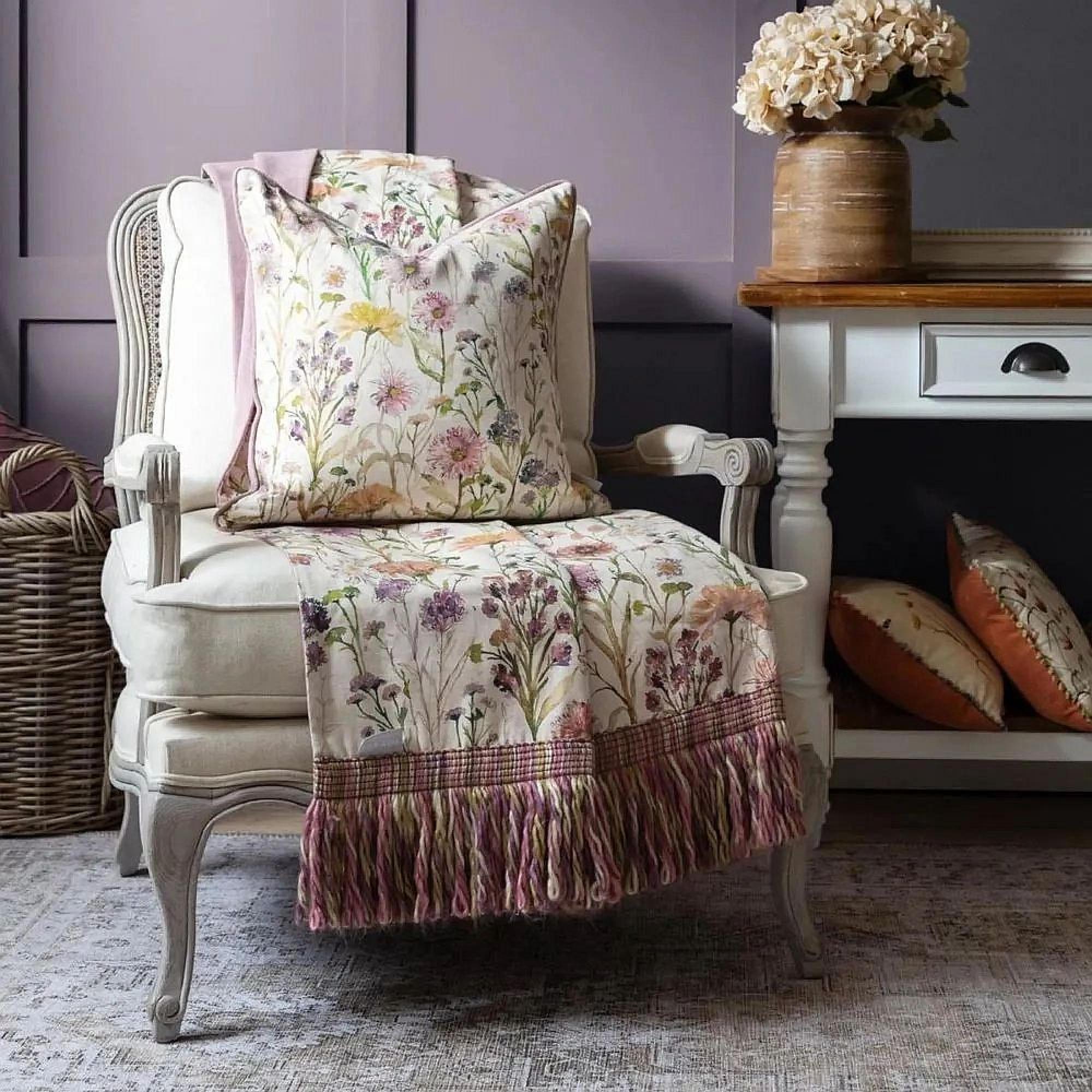 Clearance - Voyage Maison Medmerry Linen Printed Piped Cover Only - FSS15944