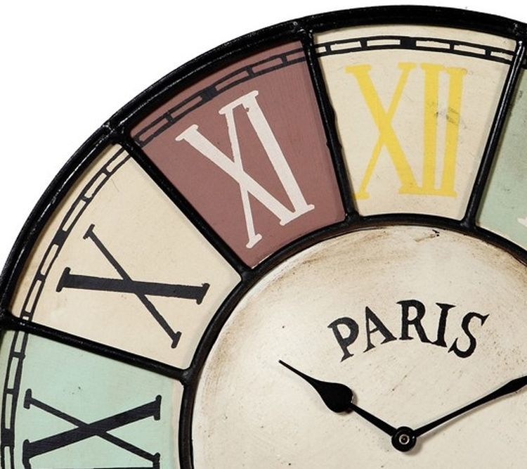 Croix Black Metal Skeleton Round Wall Clock