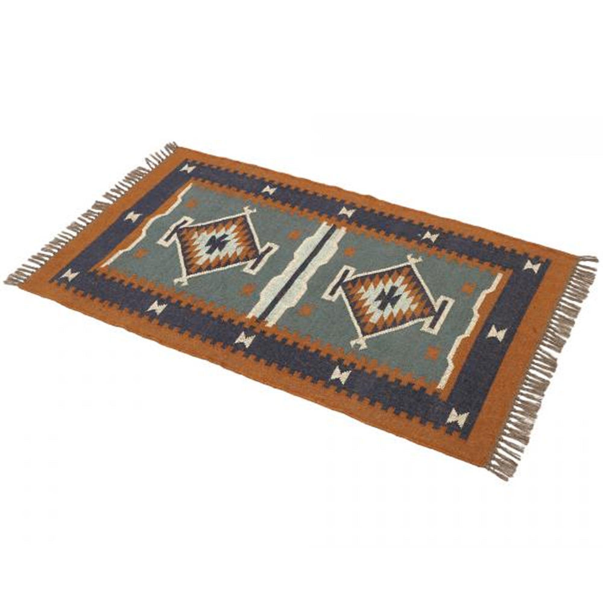 Dewas Kilim Grey Floor Rug - Medium