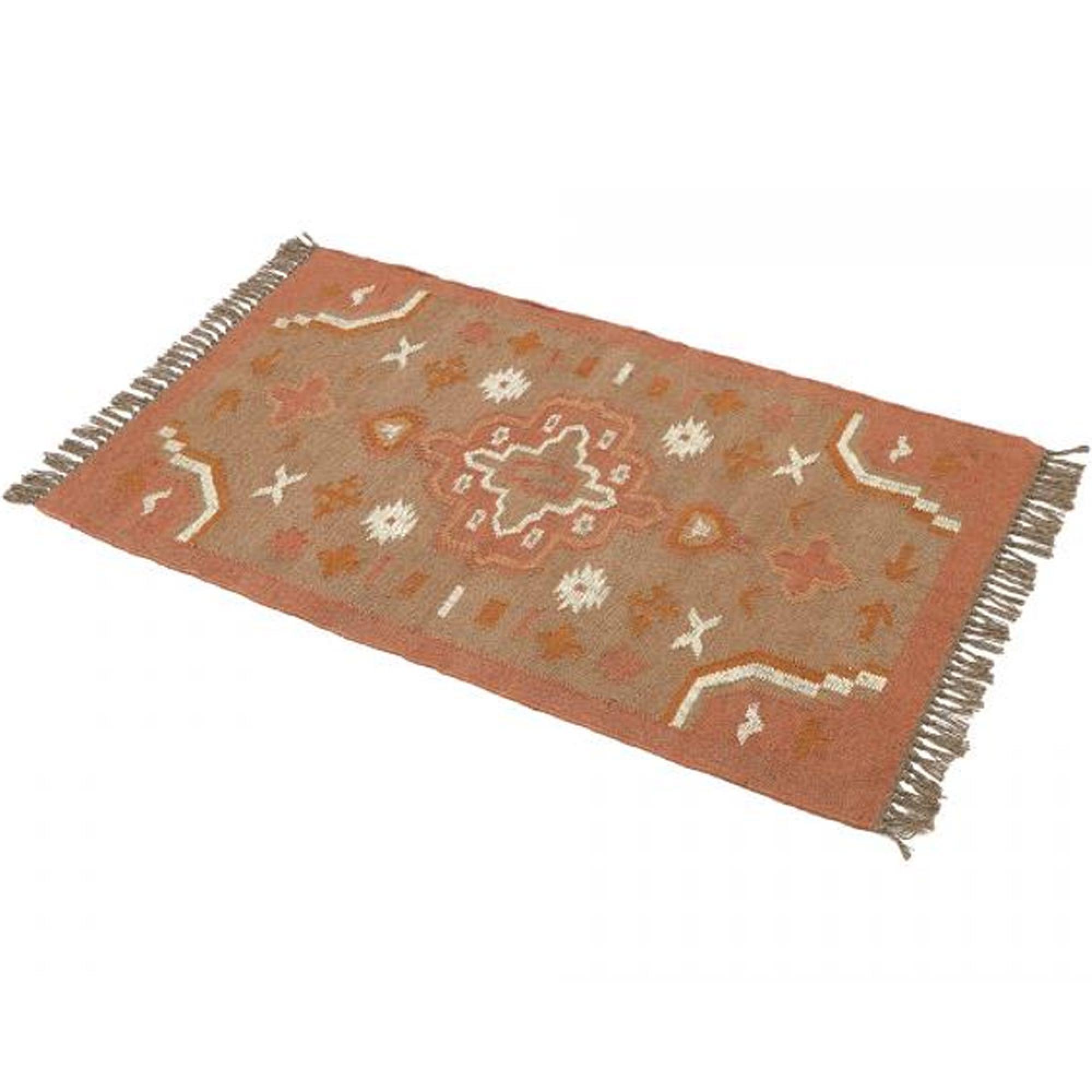 Dewas Kilim Orange Floor Rug - Medium