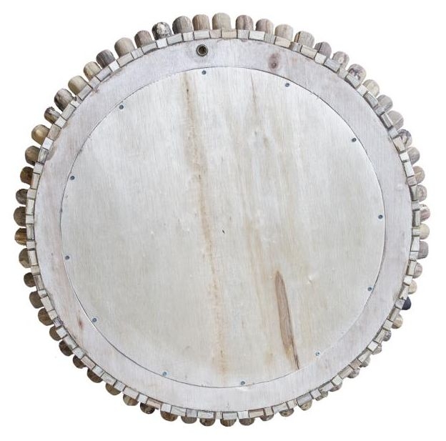 Driftwood Bamboo Round Wall Mirror