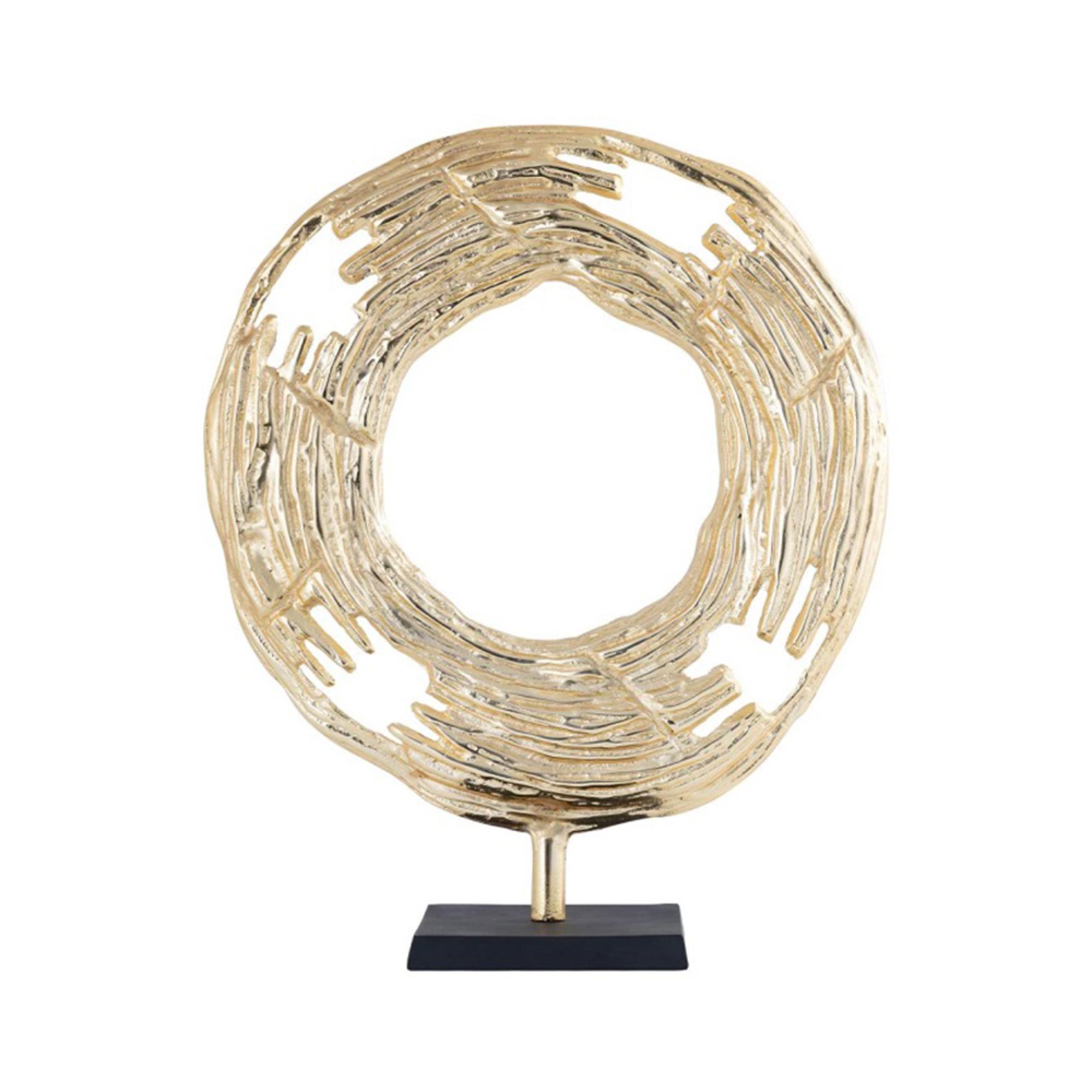 Sculpture - Gold Metal - Round