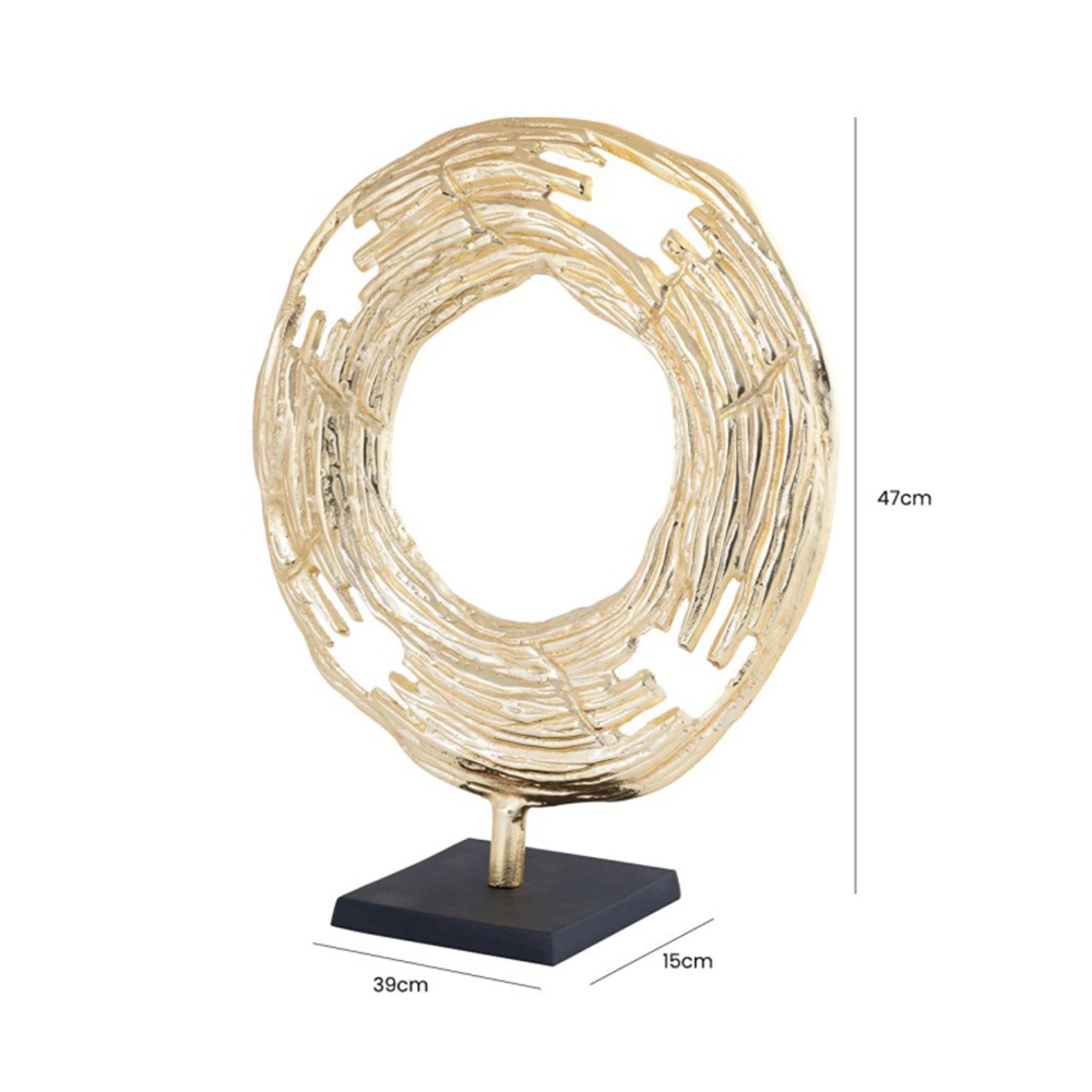 Sculpture - Gold Metal - Round