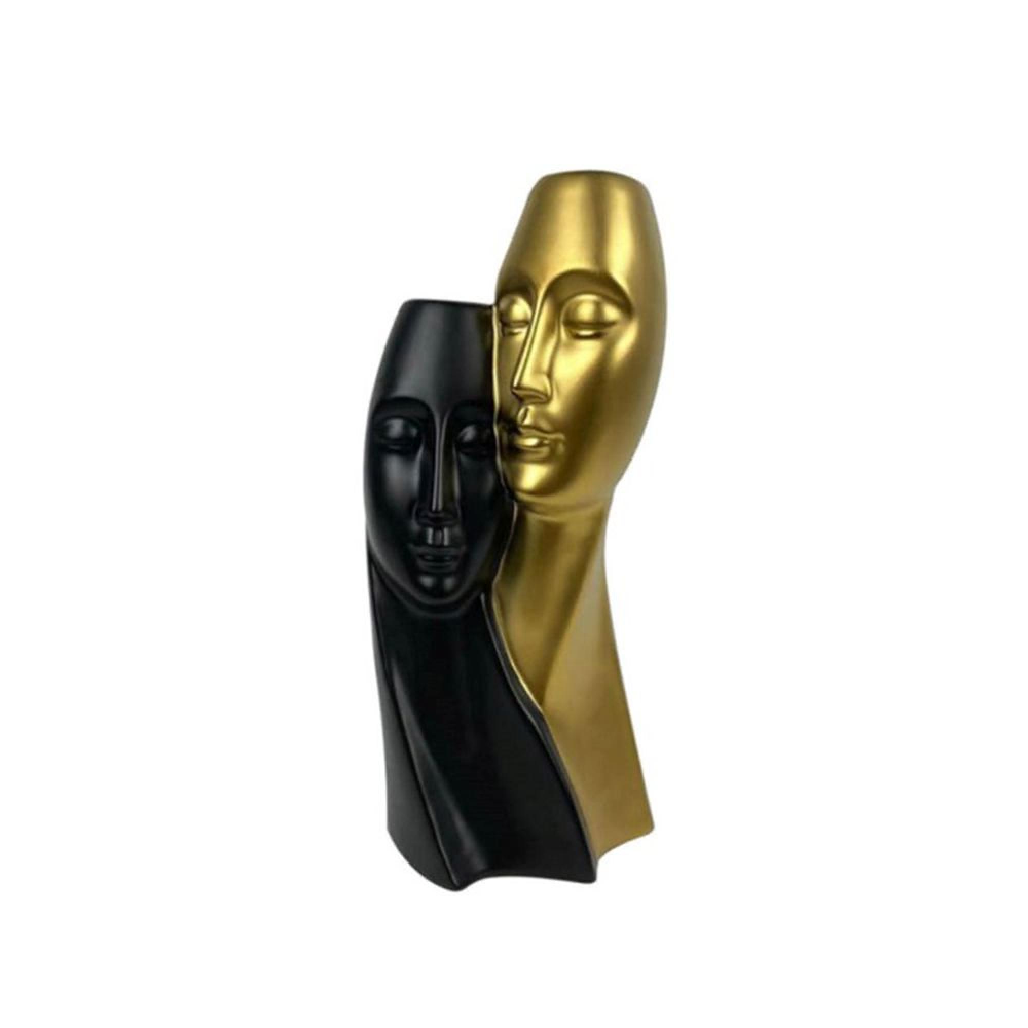 Sculpture - Gold and Black Ceramic - Couple