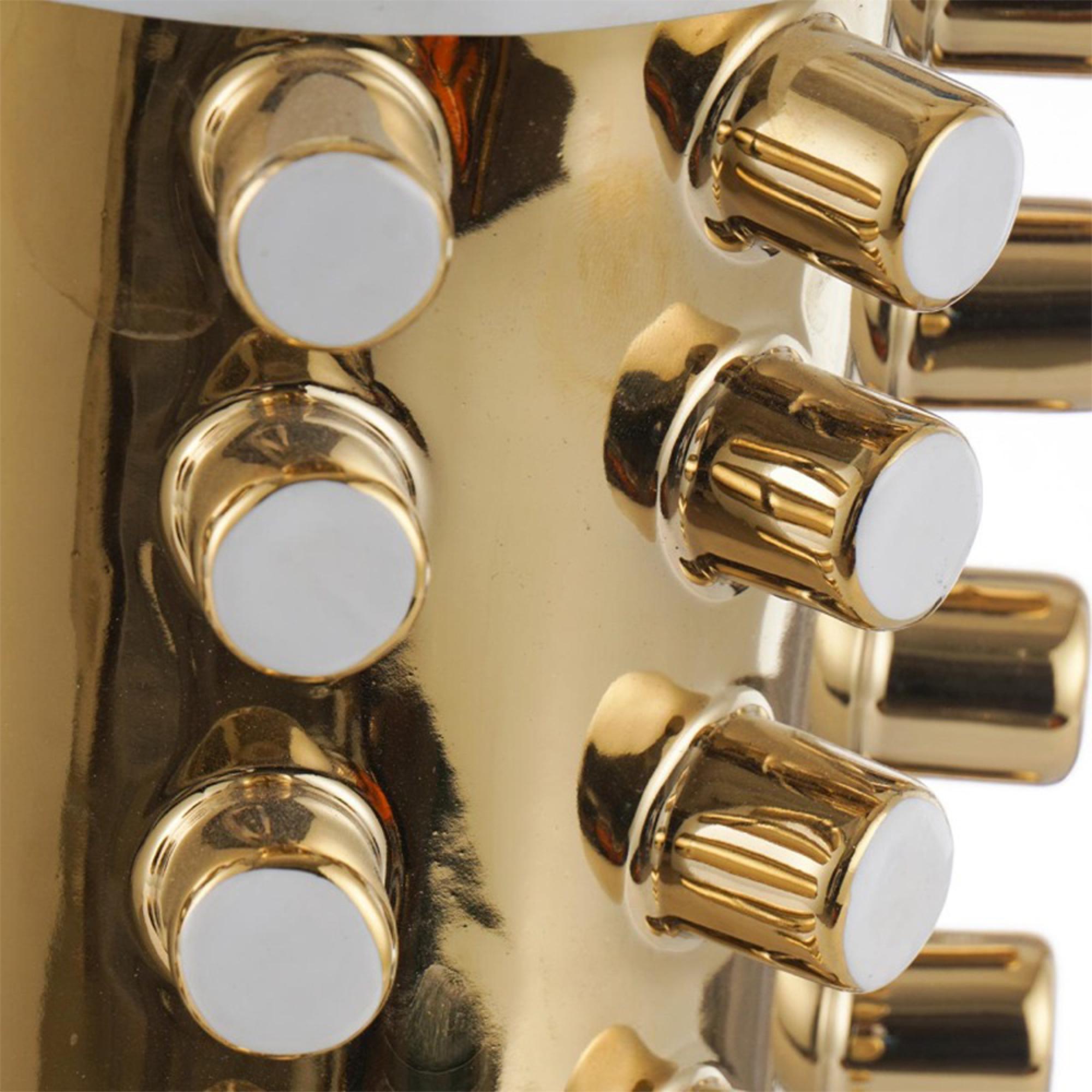 Vase - Gold and White - Studded - Ceramic