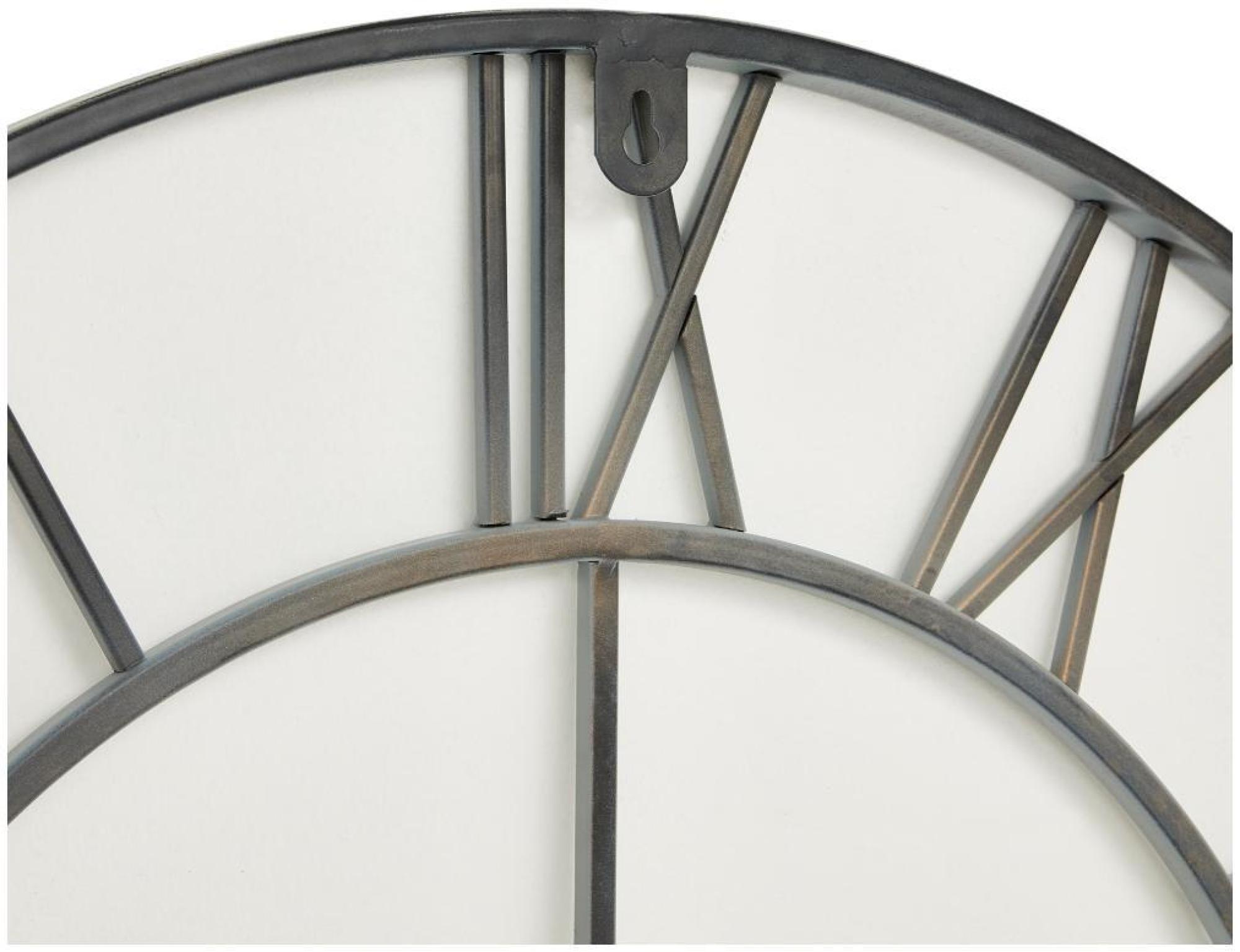 Skeleton Wall Clock - Grey Metal - 70cm x 70cm