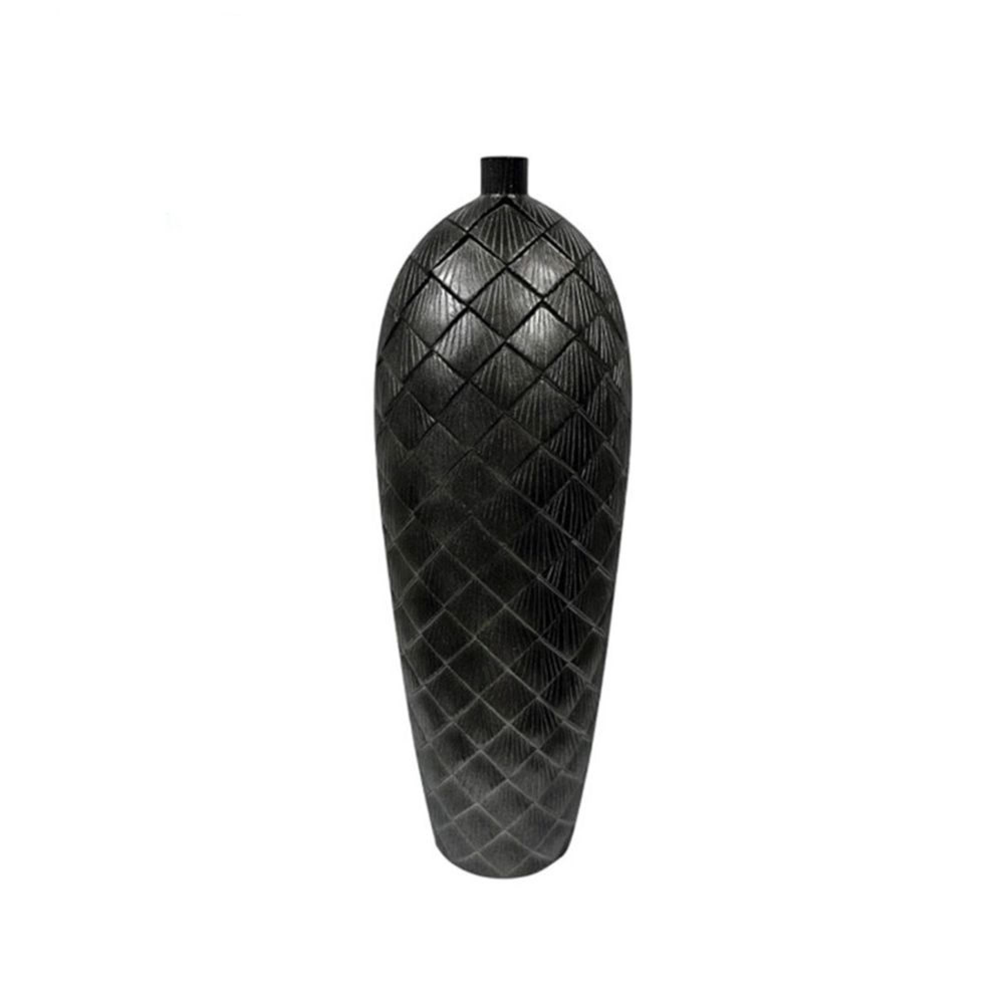 Vase - Grey Metal and Polyresin - Medium
